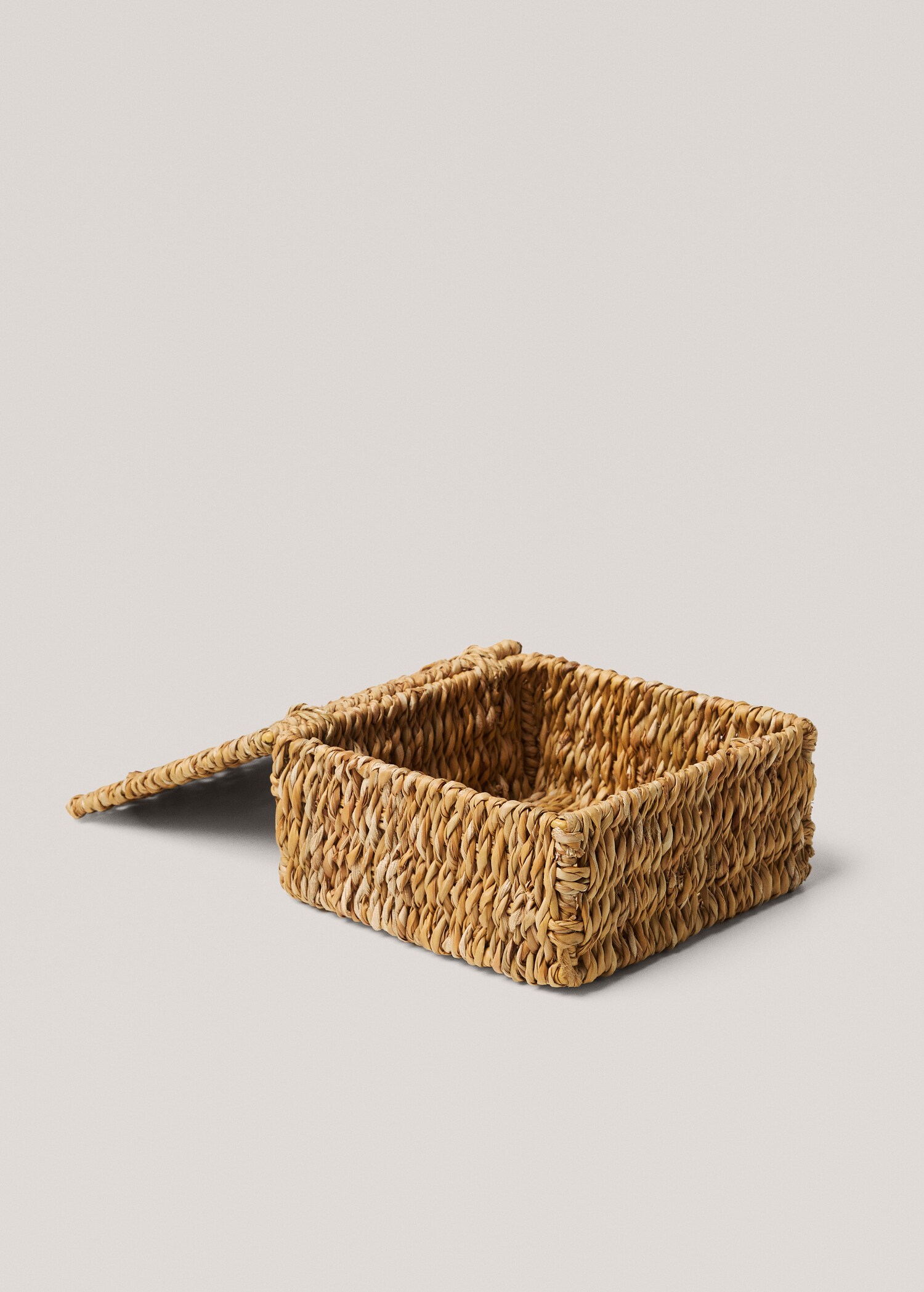 Natural fibre basket with lid 17x17cm - Details of the article 2