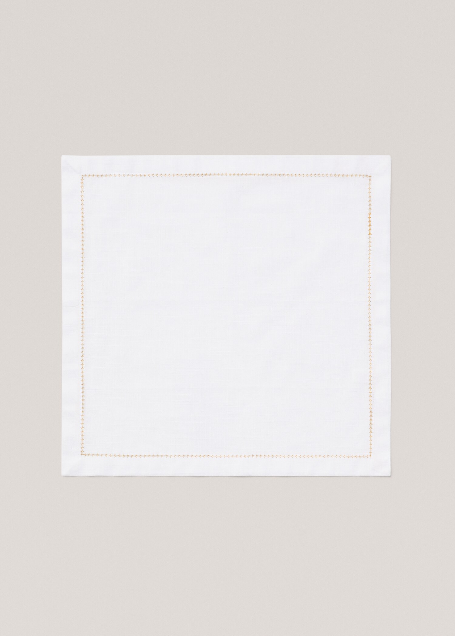 Cotton napkin with embroidered stitching - Article without model