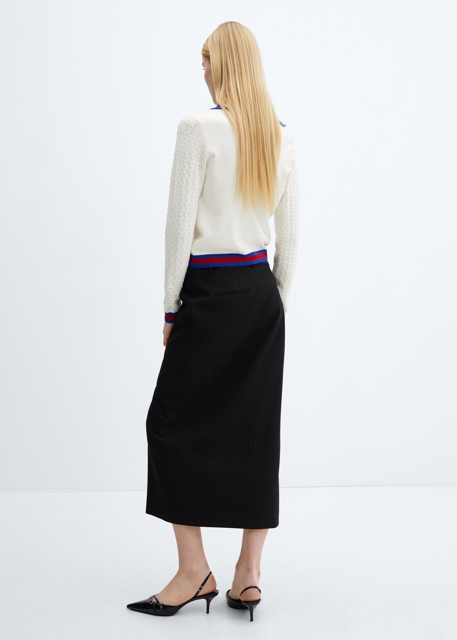 Polo-neck knitted sweater - Reverse of the article
