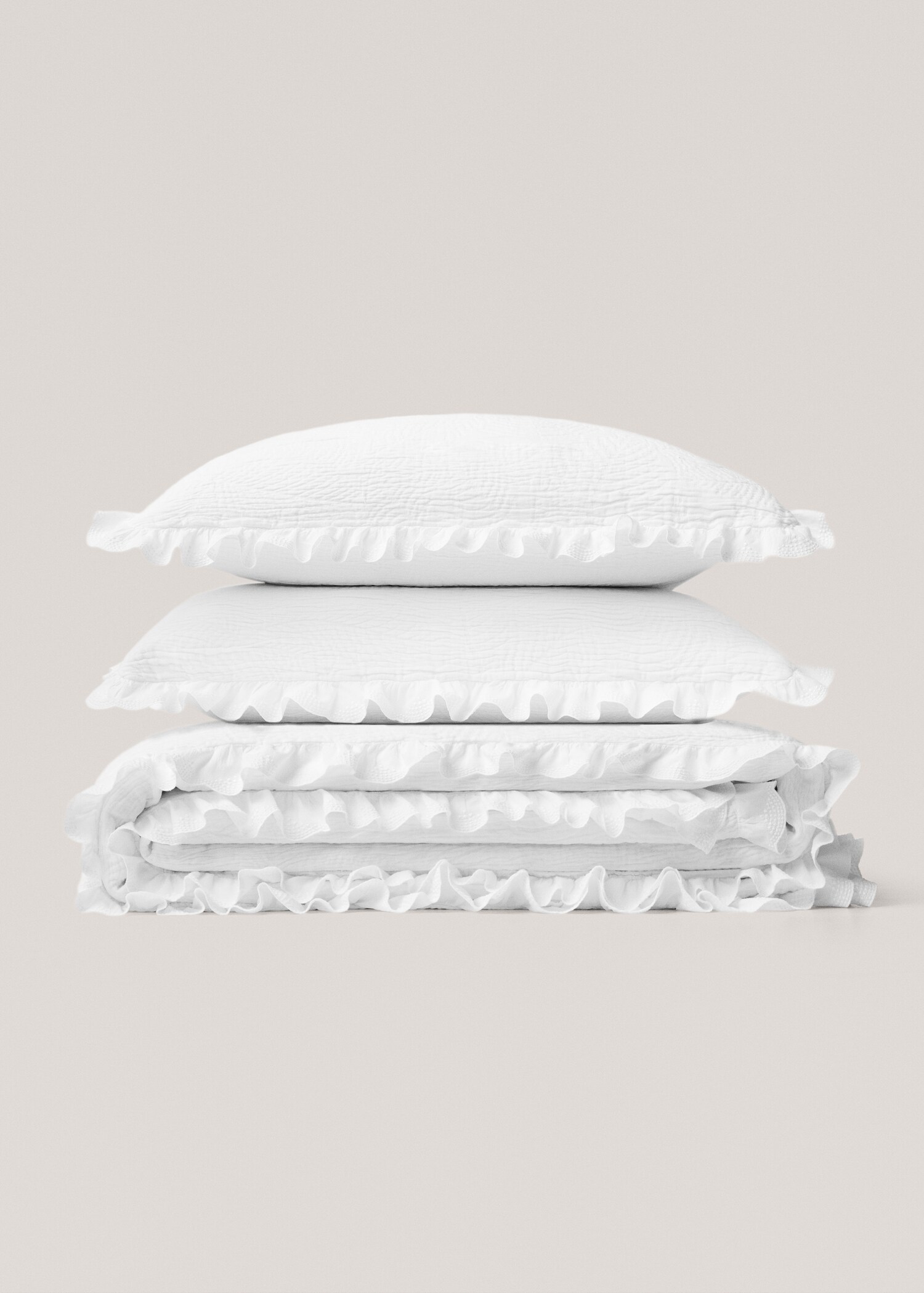 Jacquard ruffled cushion cover 60x60cm - Details of the article 5