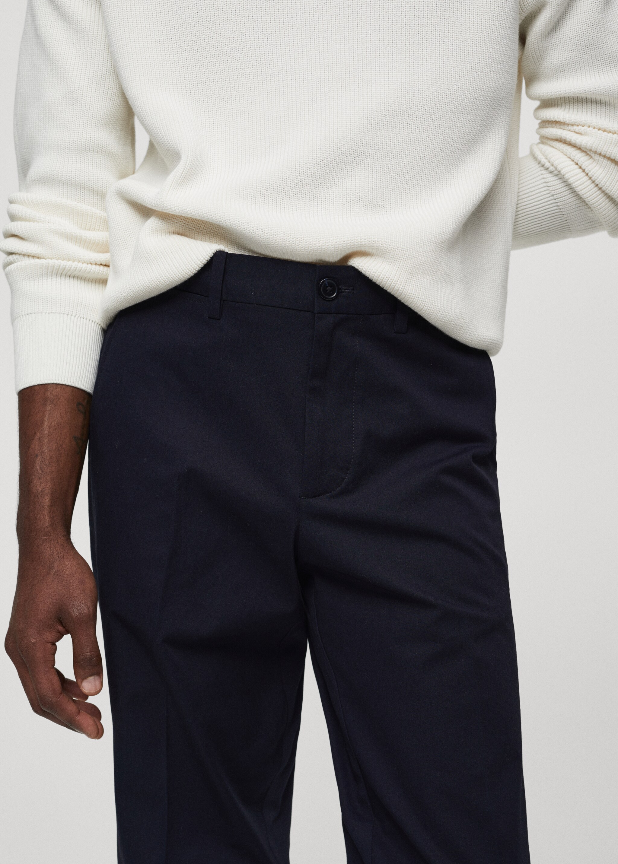 Regular-fit cotton trousers - Details of the article 1