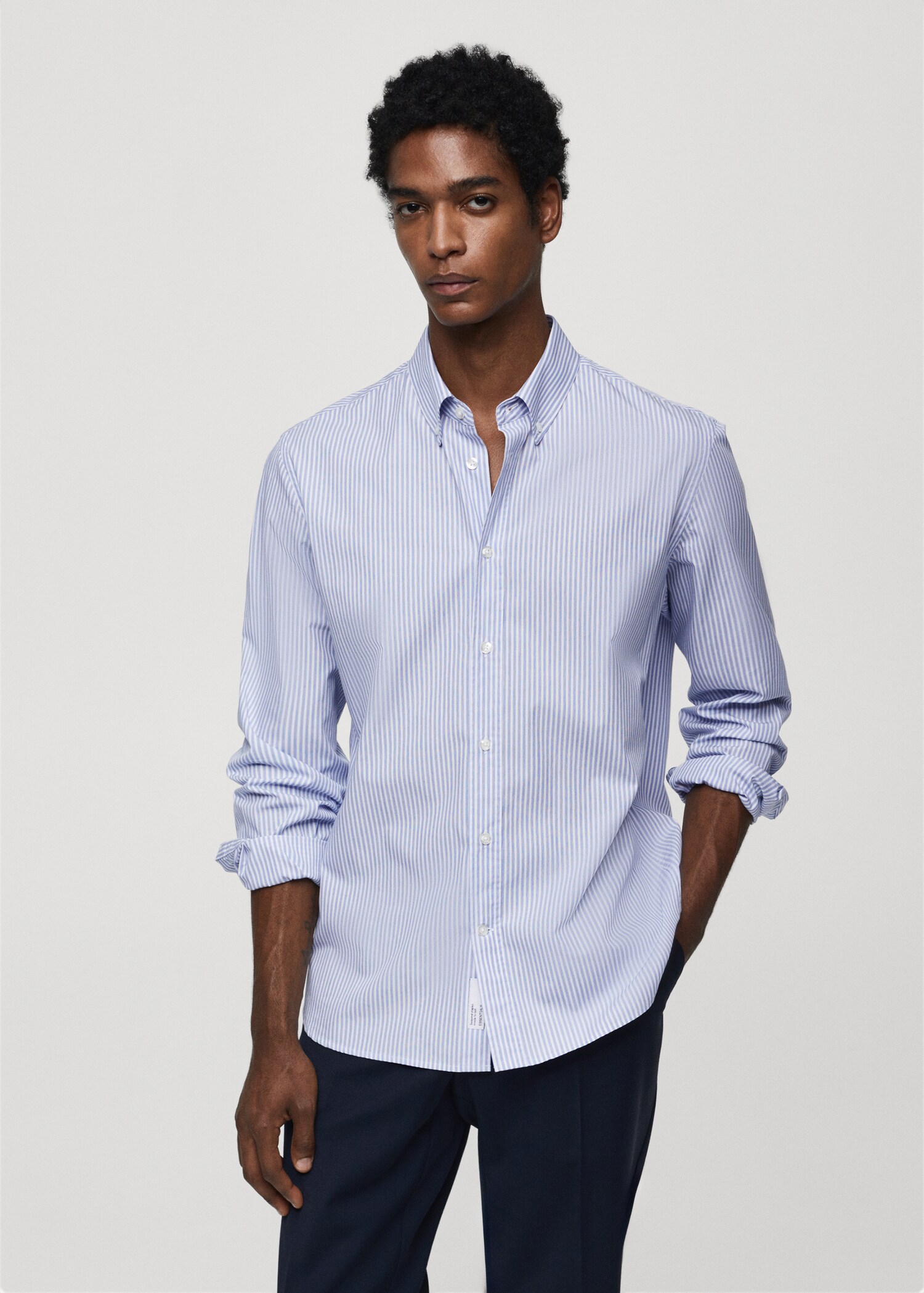 Chemise regular-fit coton rayures - Plan moyen