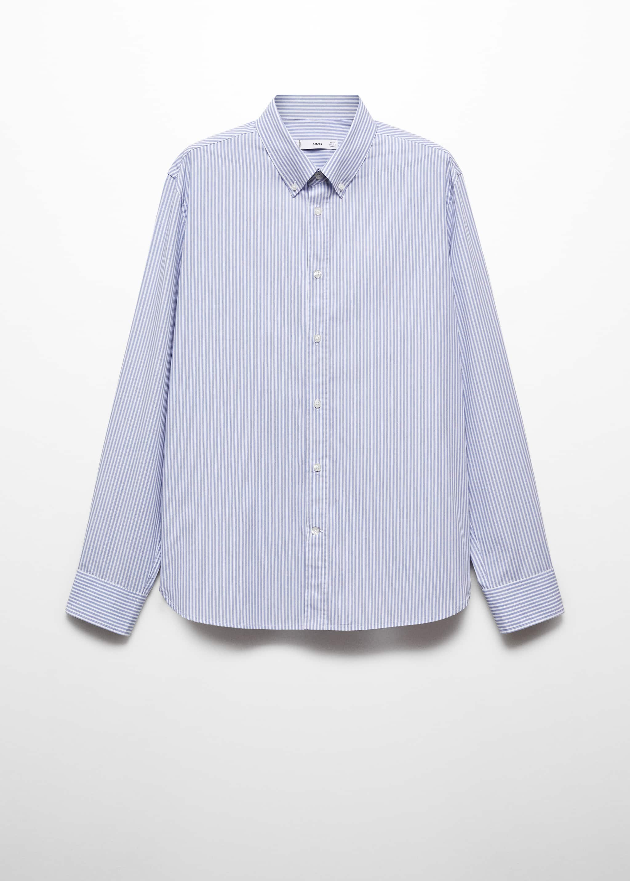 قميص قطني مقلم بمقاس عادي - منتج دون نموذج