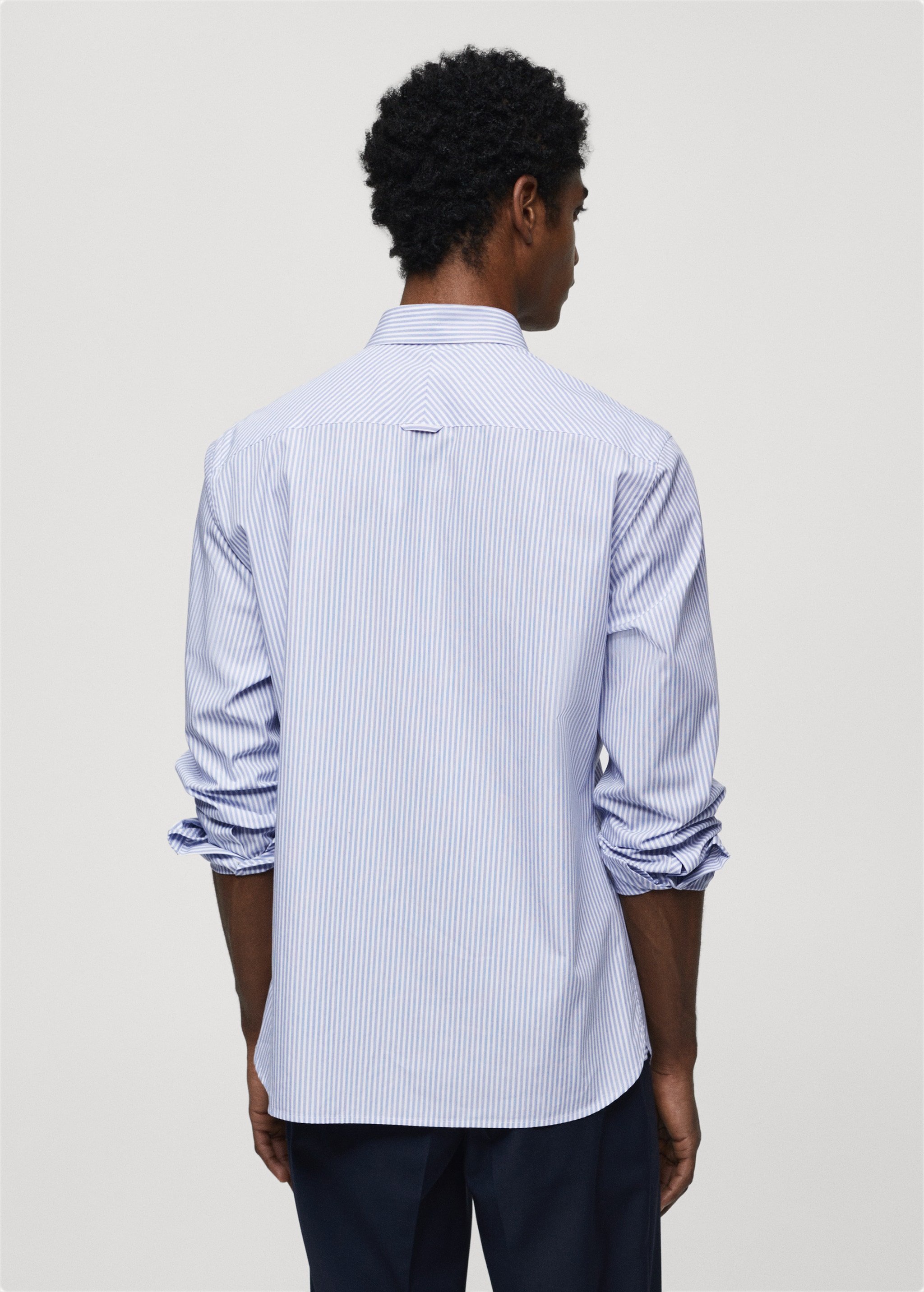 Regular-fit cotton striped shirt - Reverse of the article