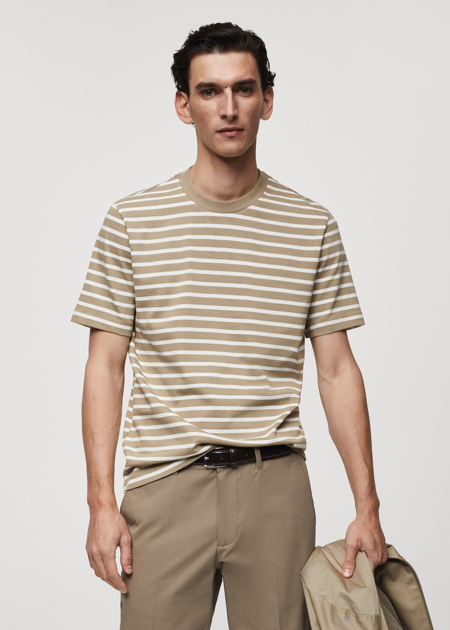 Camiseta algodón rayas - Plano medio