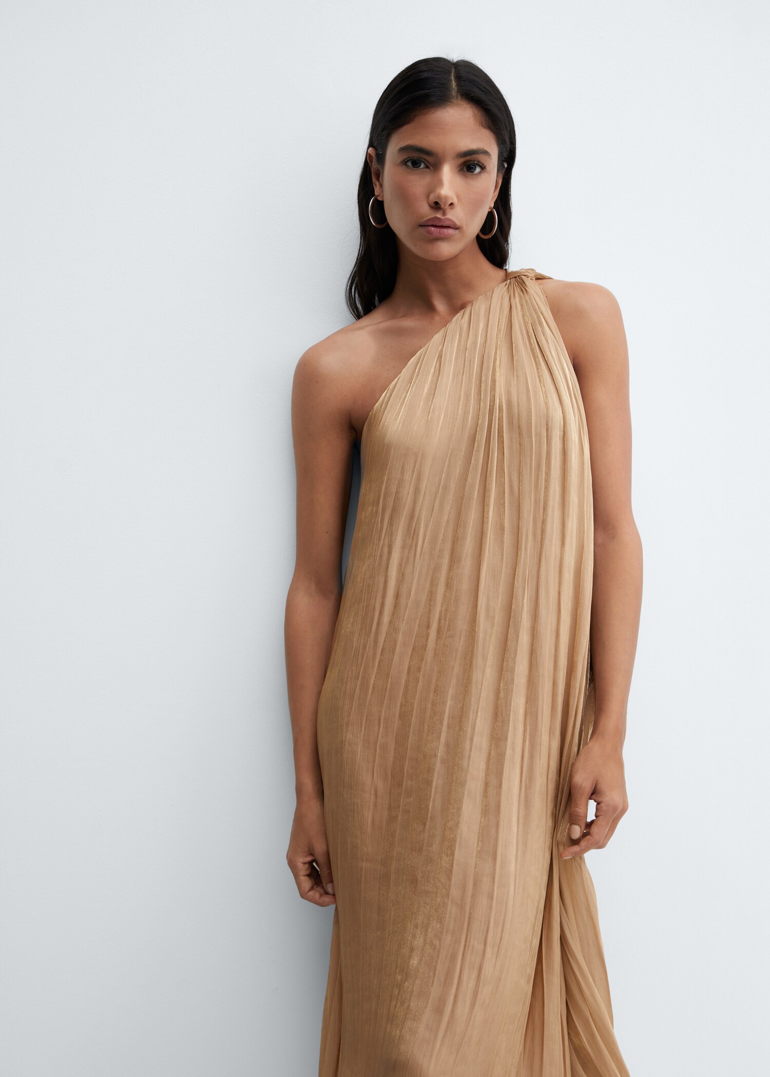 Asymmetrical pleated dress - Women | MANGO Kosovo Asymmetrical pleated dress - Women | MANGO Kosovo