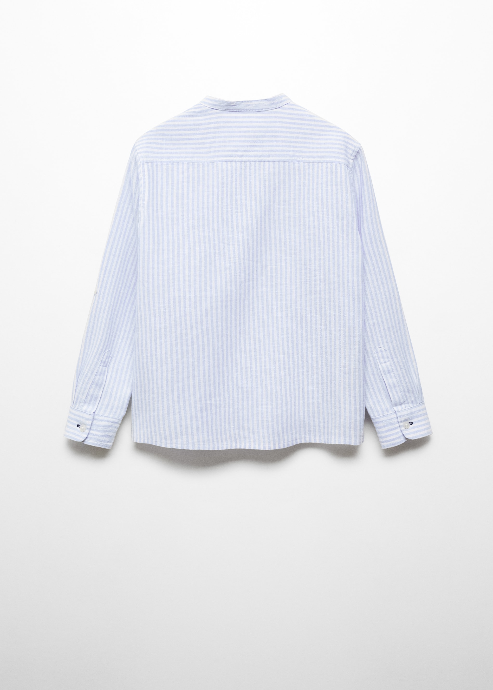 Striped mandarin-collar linen shirt - Reverse of the article
