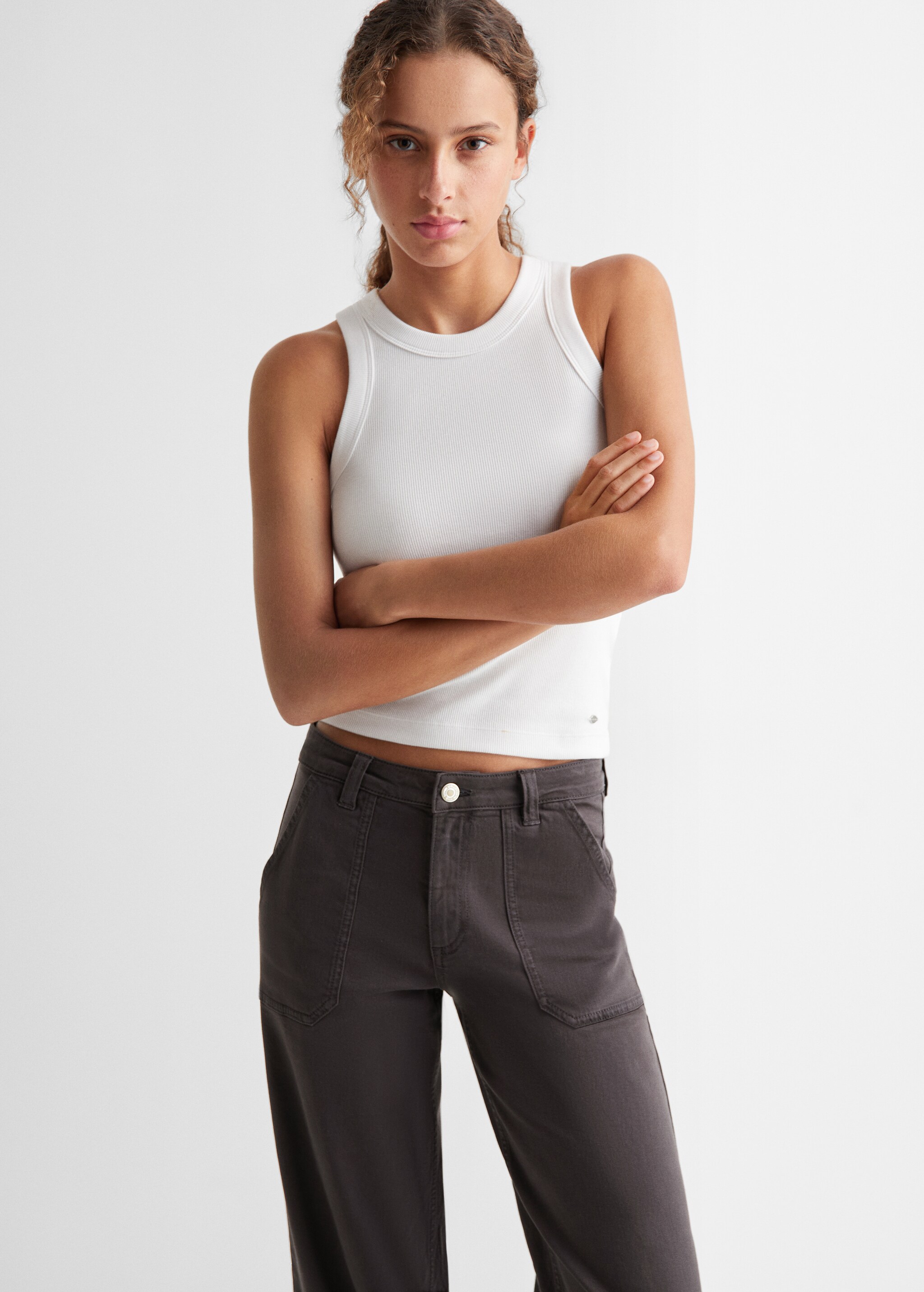 Culotte trousers with pockets - Medium plane