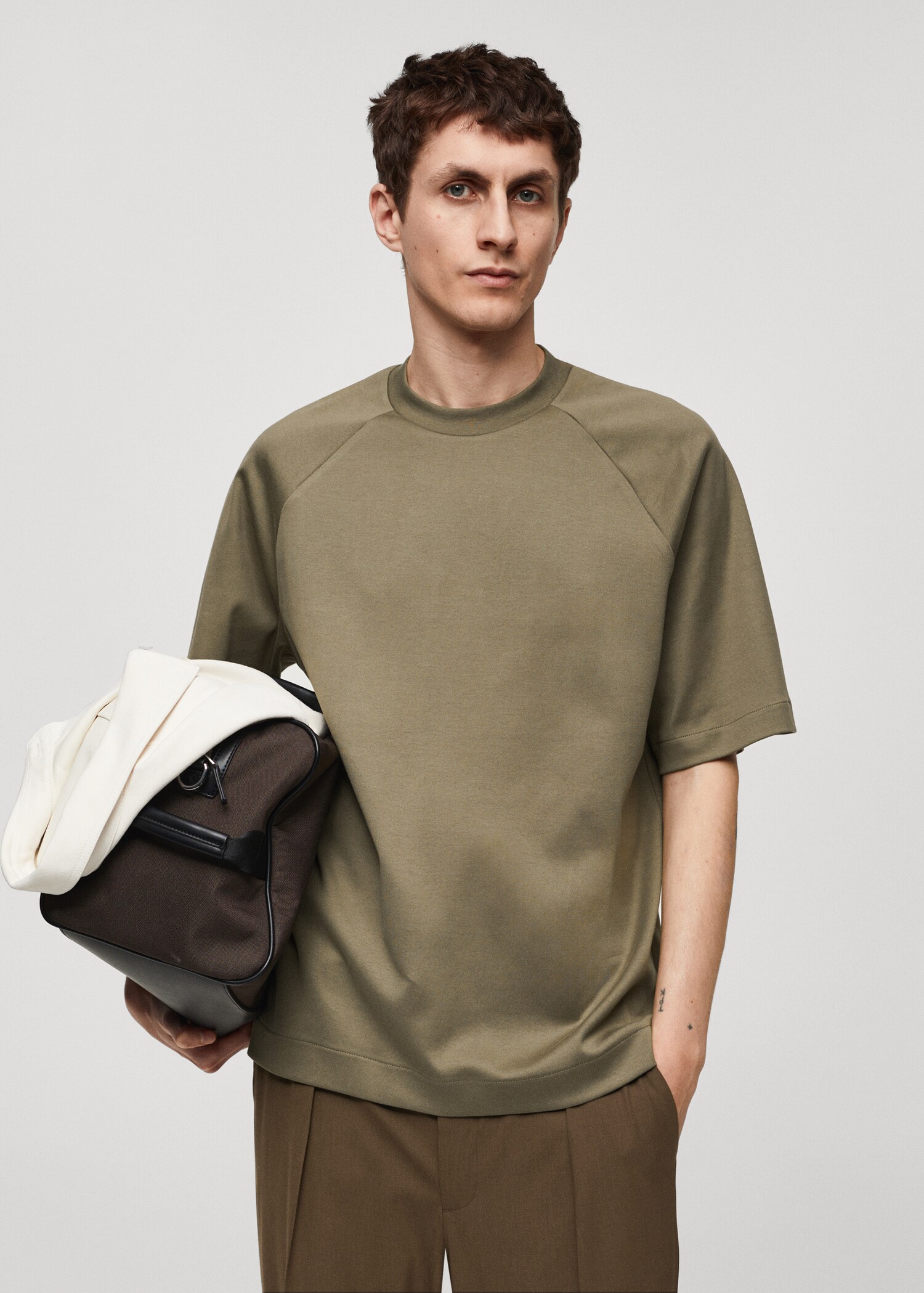 T-shirt de 100% algodão relaxed fit - Plano médio