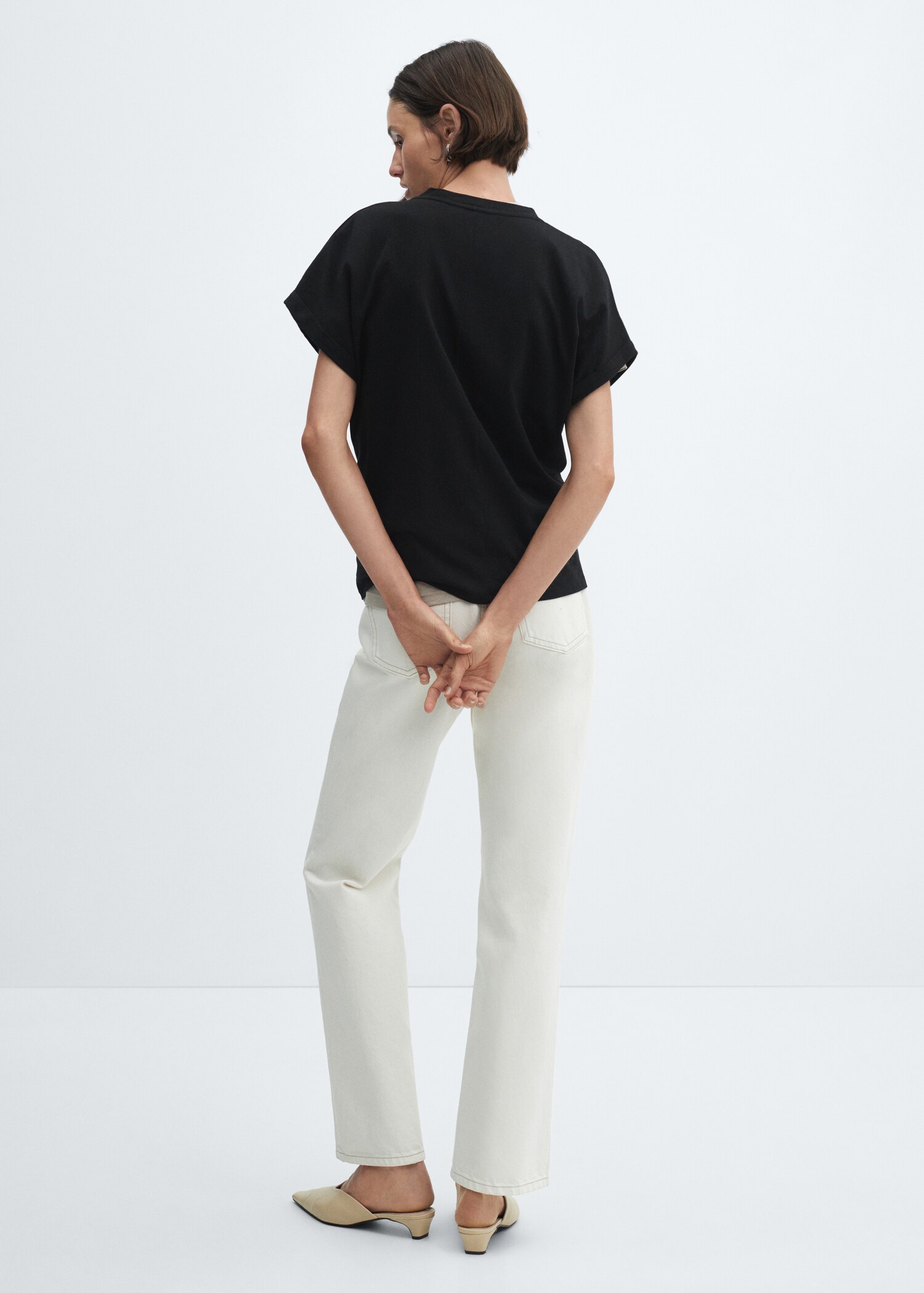 Rounded neck cotton t-shirt - Reverse of the article
