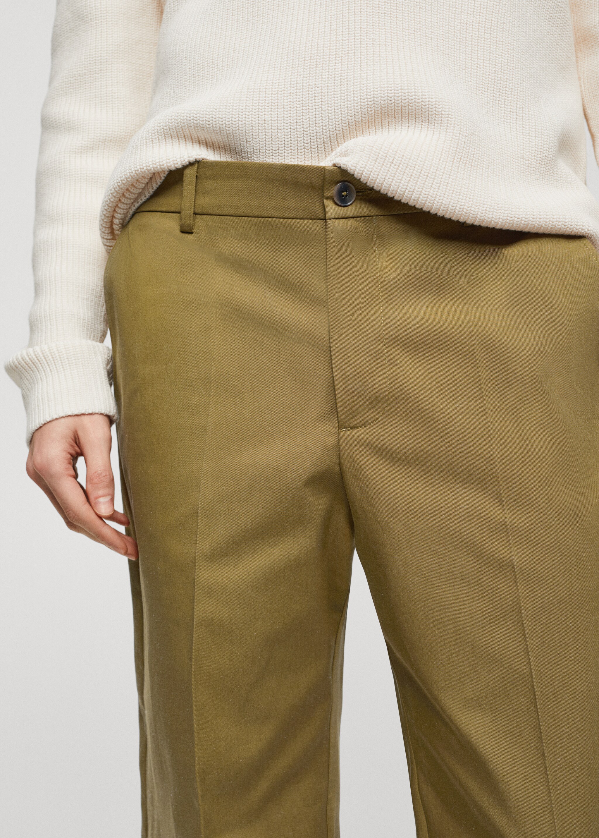 Straight fit cotton pants back - Details of the article 1