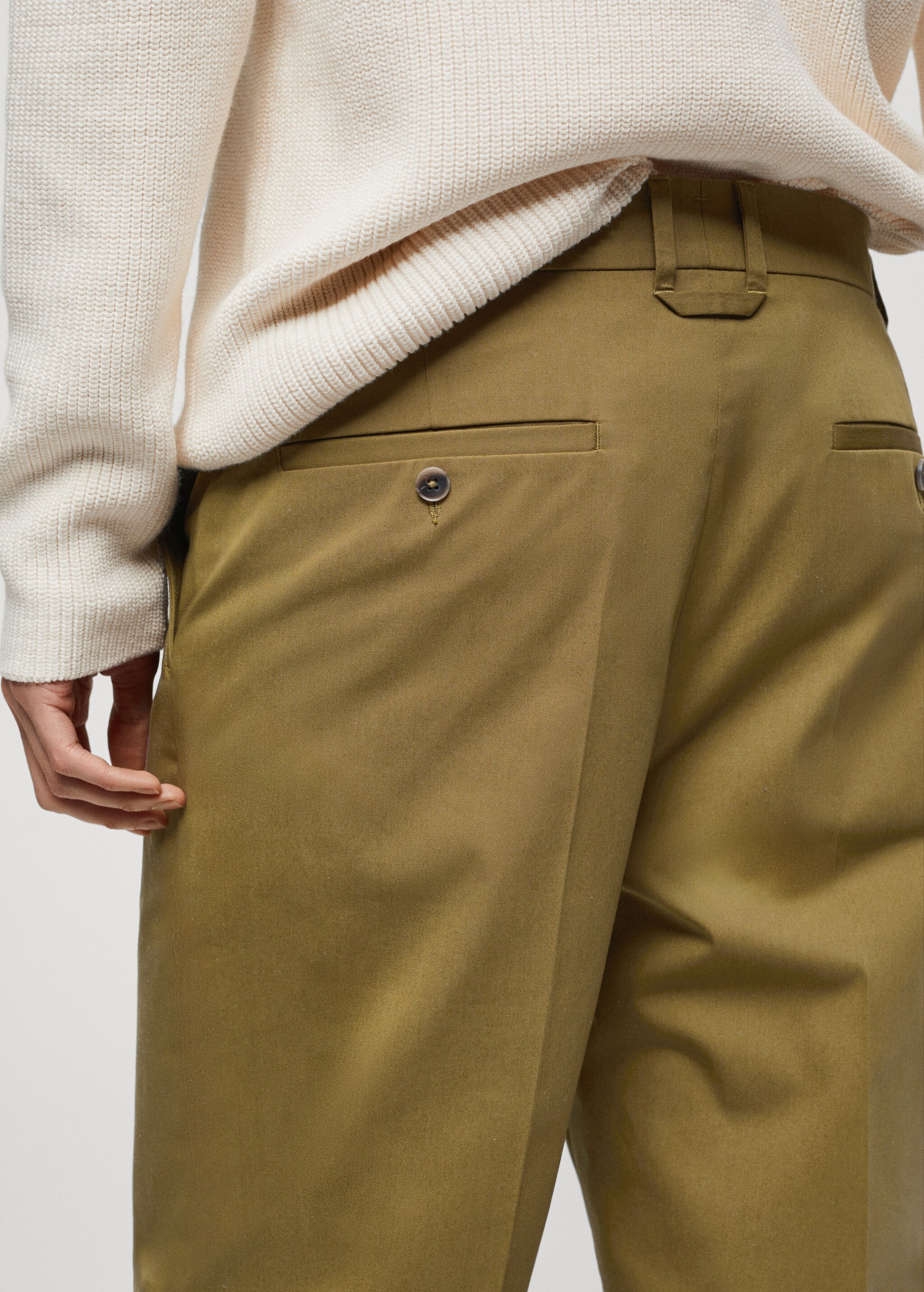Straight fit cotton pants back - Details of the article 6