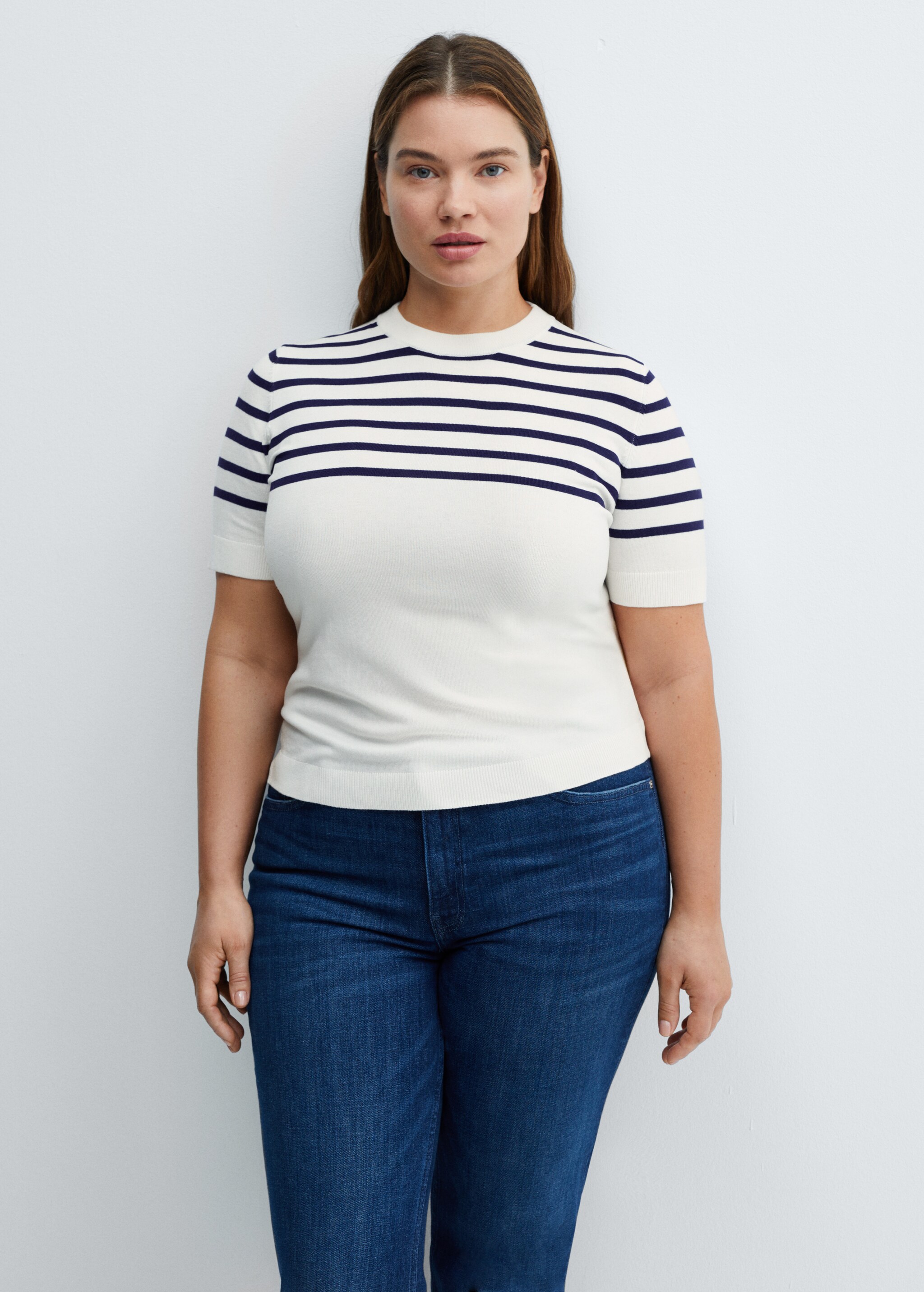 Striped short-sleeved sweater - Details of the article 5