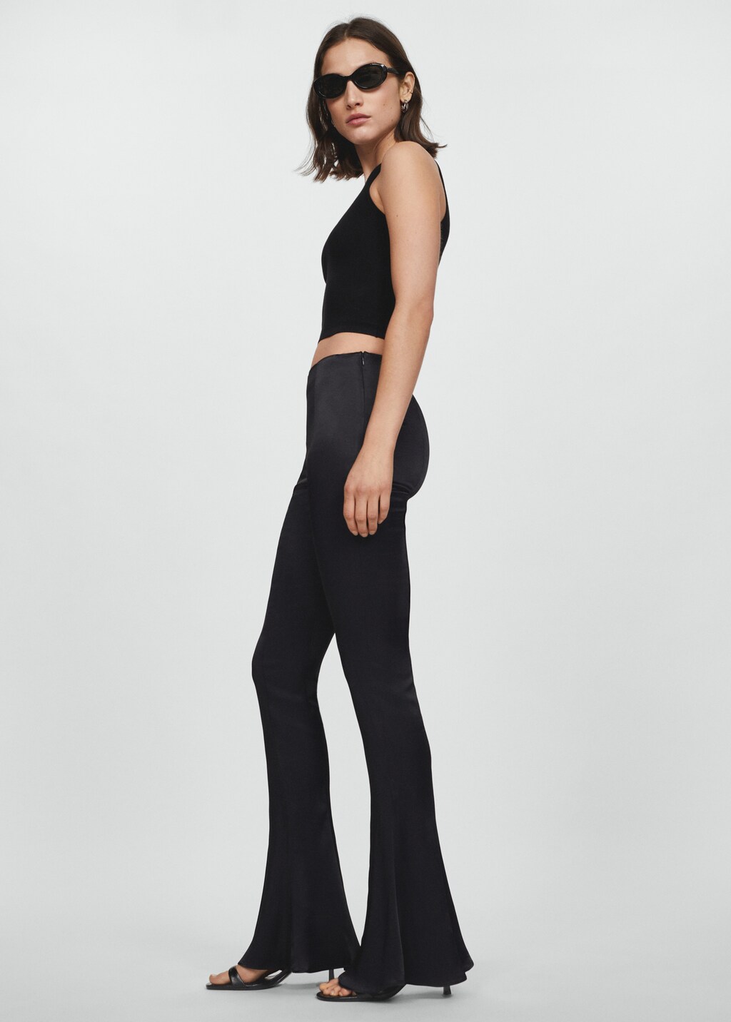 Satin bell bottoms deals