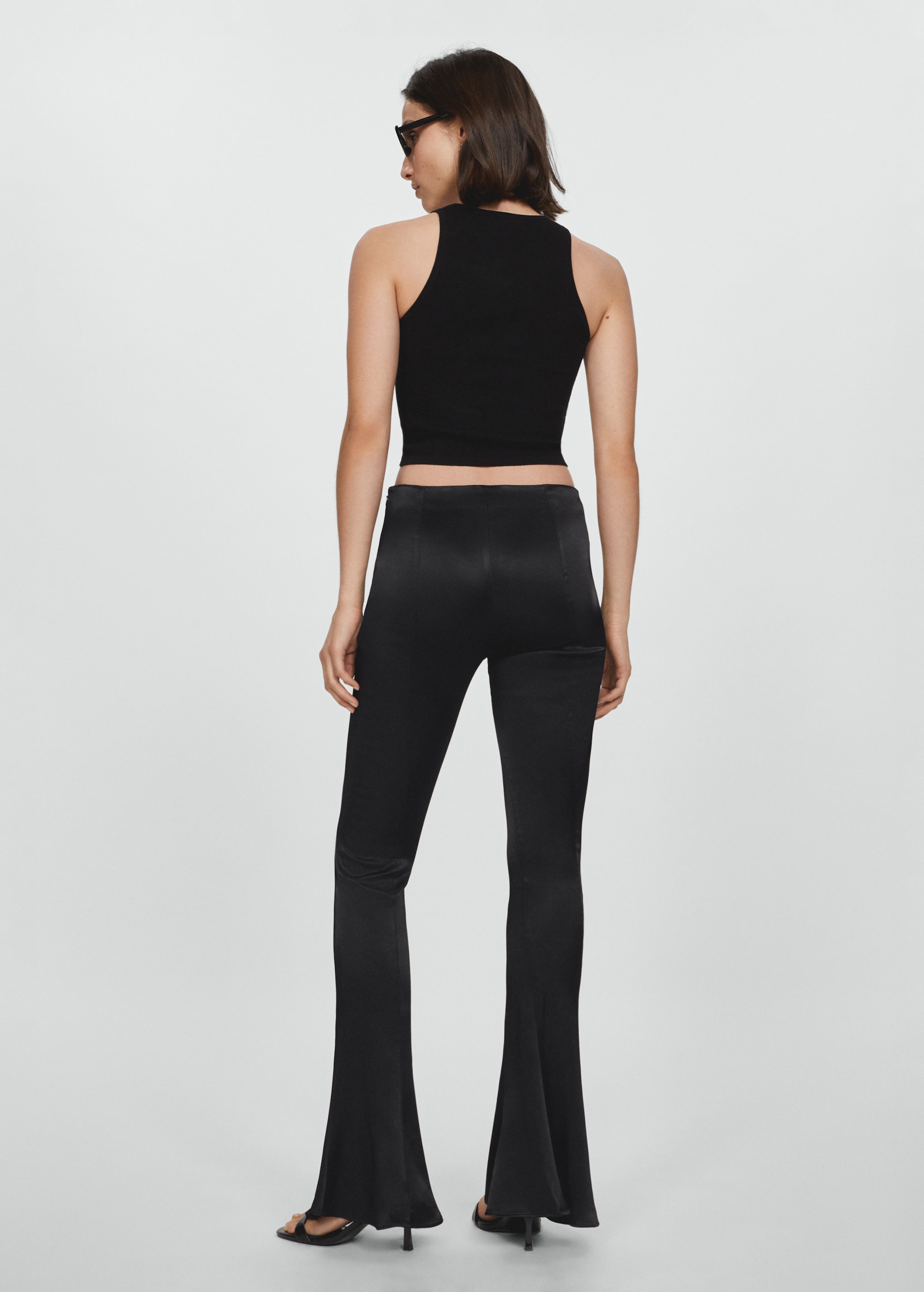 Flared satin pants - Reverse of the article