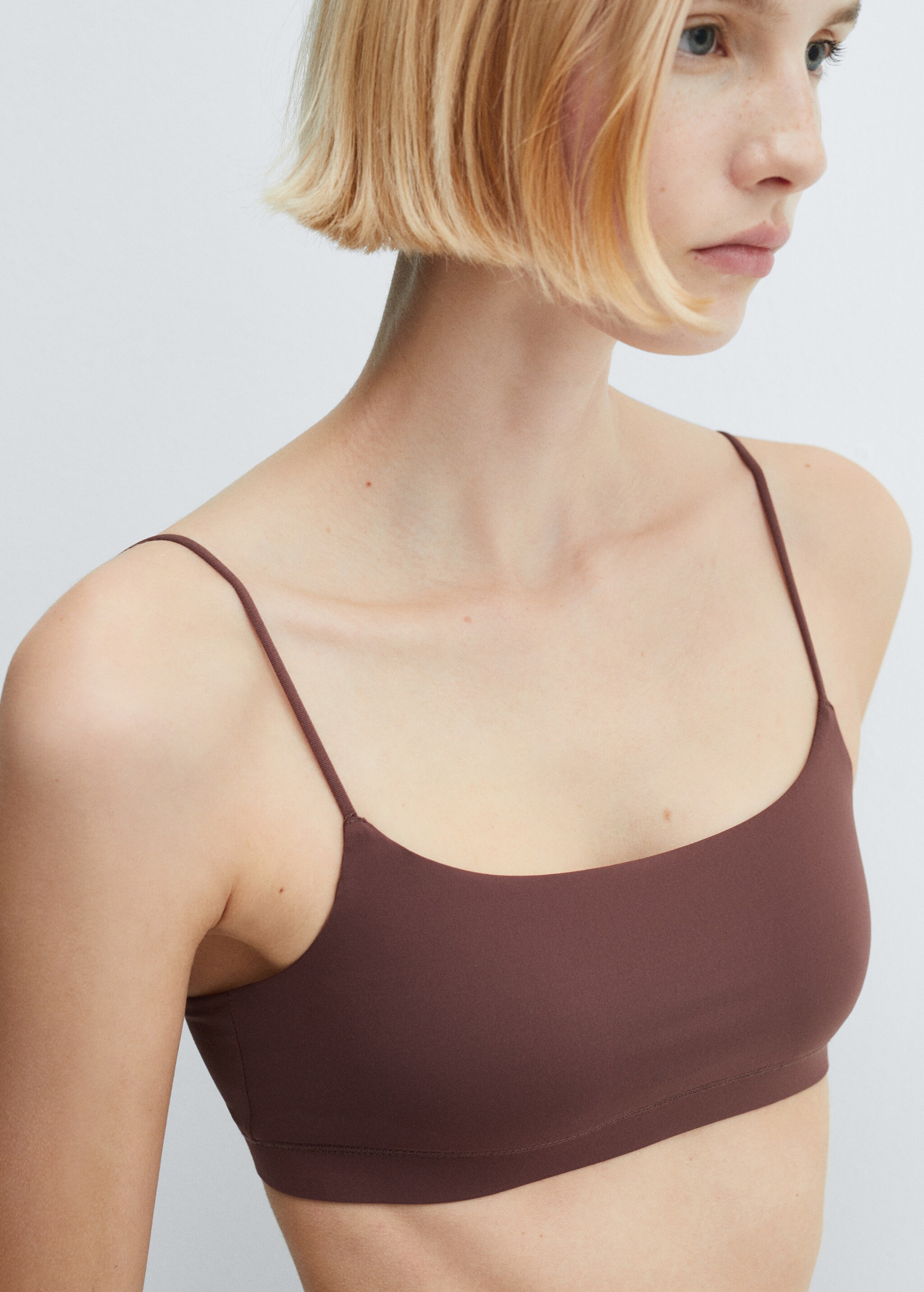 Cropped top with thin straps - Details of the article 1