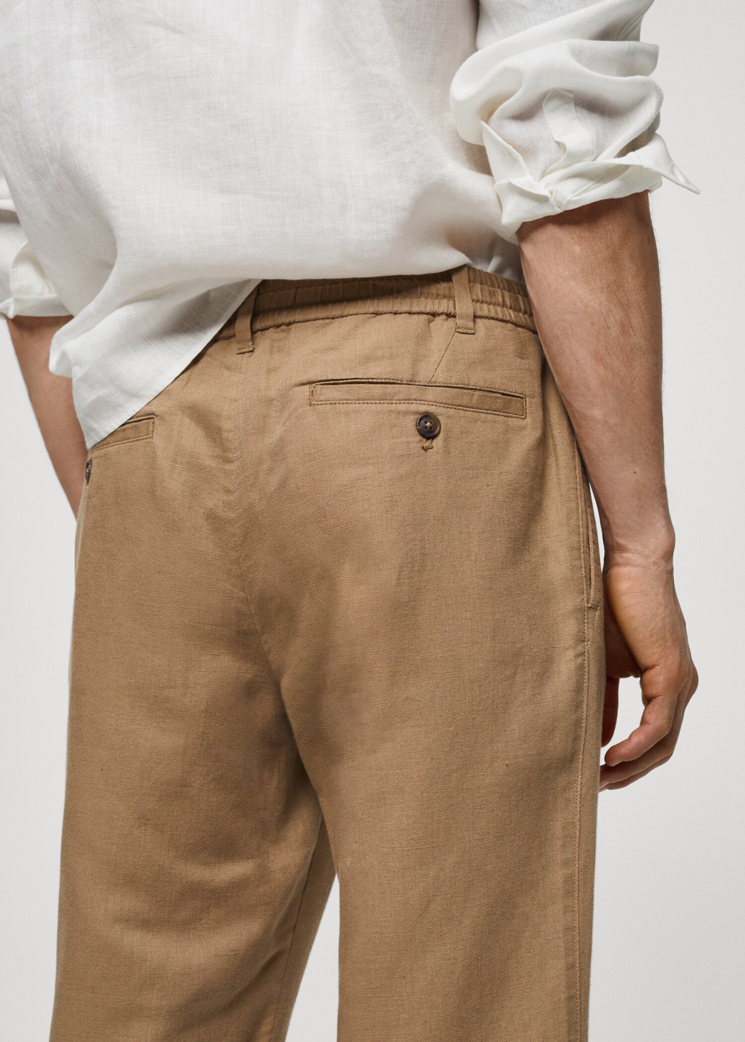 Pantalon slim fit lin cordon - Détail de l'article 4