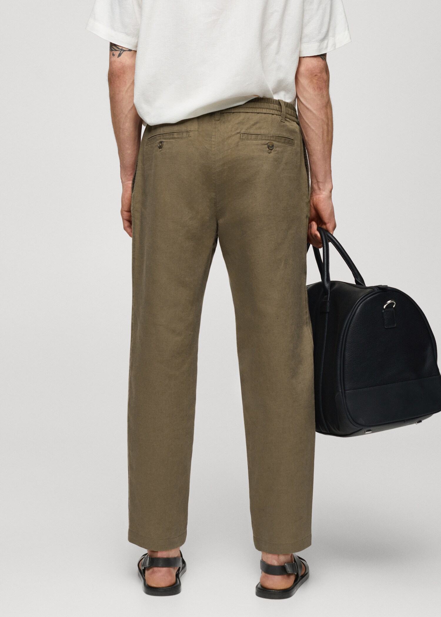 Slim-fit trousers with drawstring  - Reverse of the article