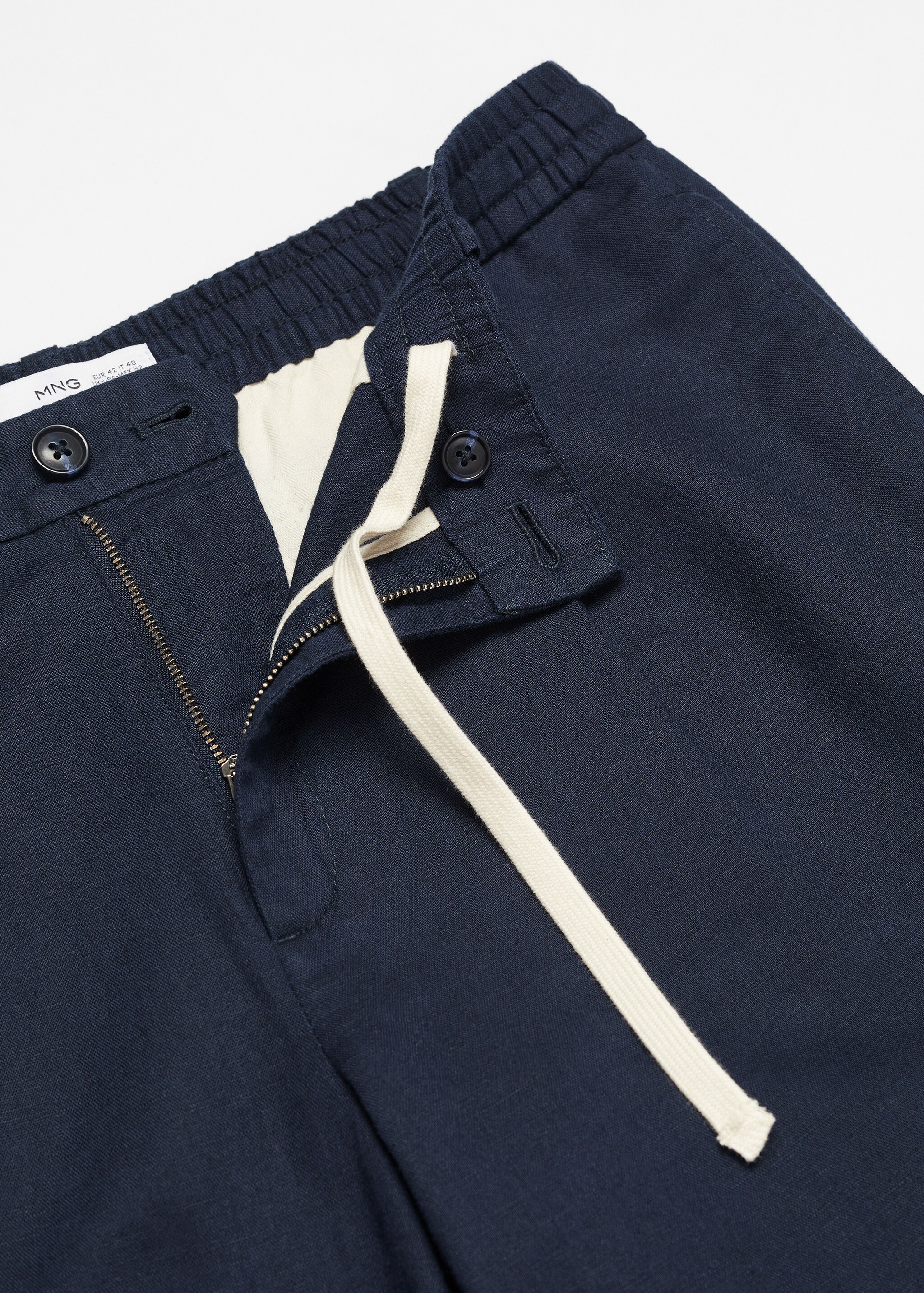 Льняные брюки slim fit со шнурком - Деталь изделия 8