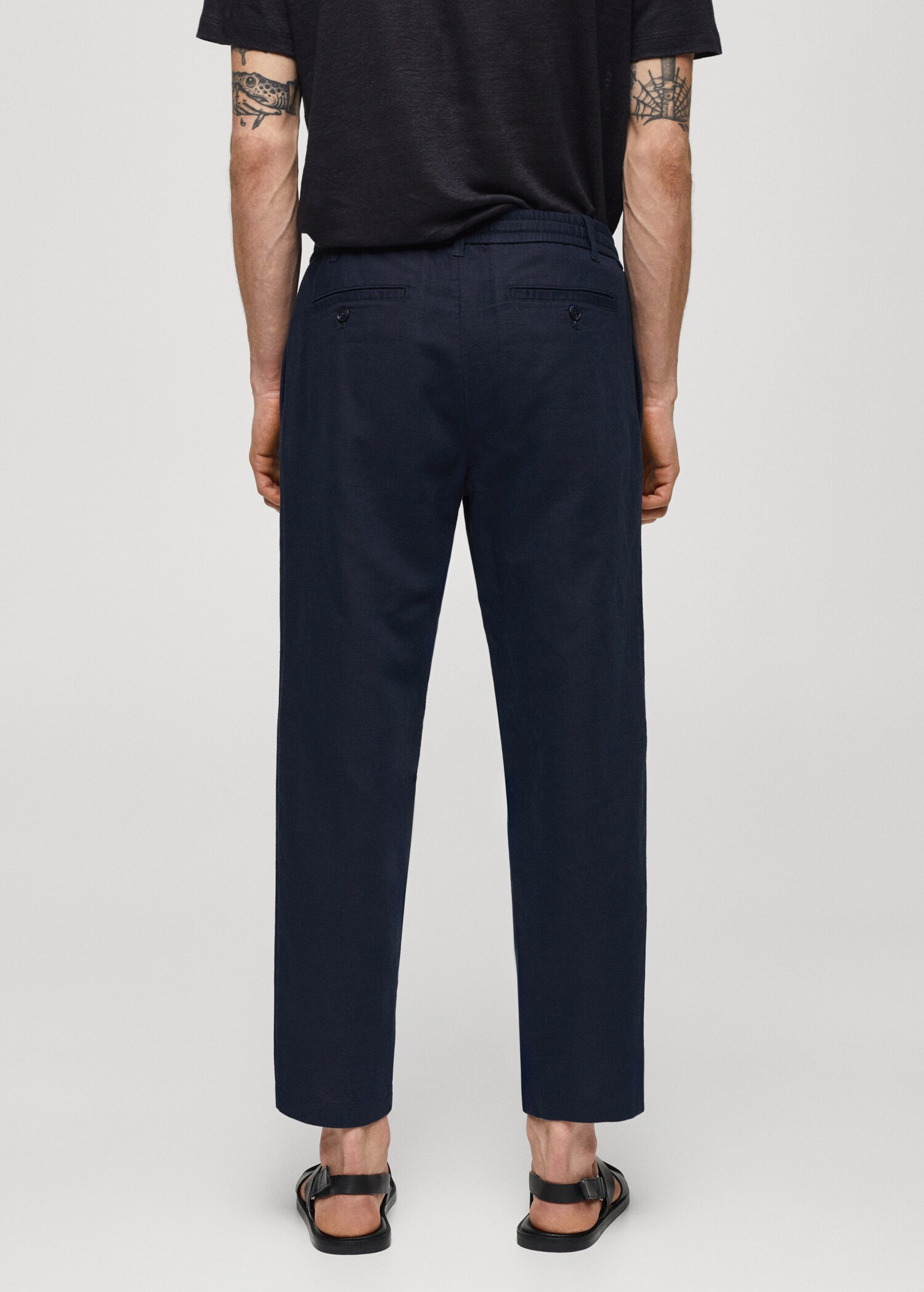 Slim-fit trousers with drawstring  - Reverse of the article