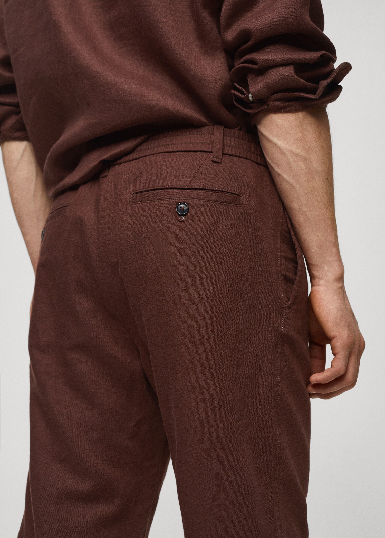 Pantalon slim fit lin cordon - Détail de l'article 4