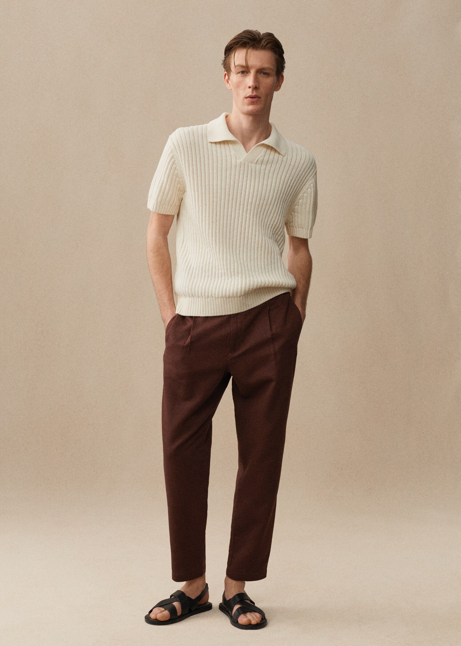 Pantalon slim fit lin cordon - Détail de l'article 7
