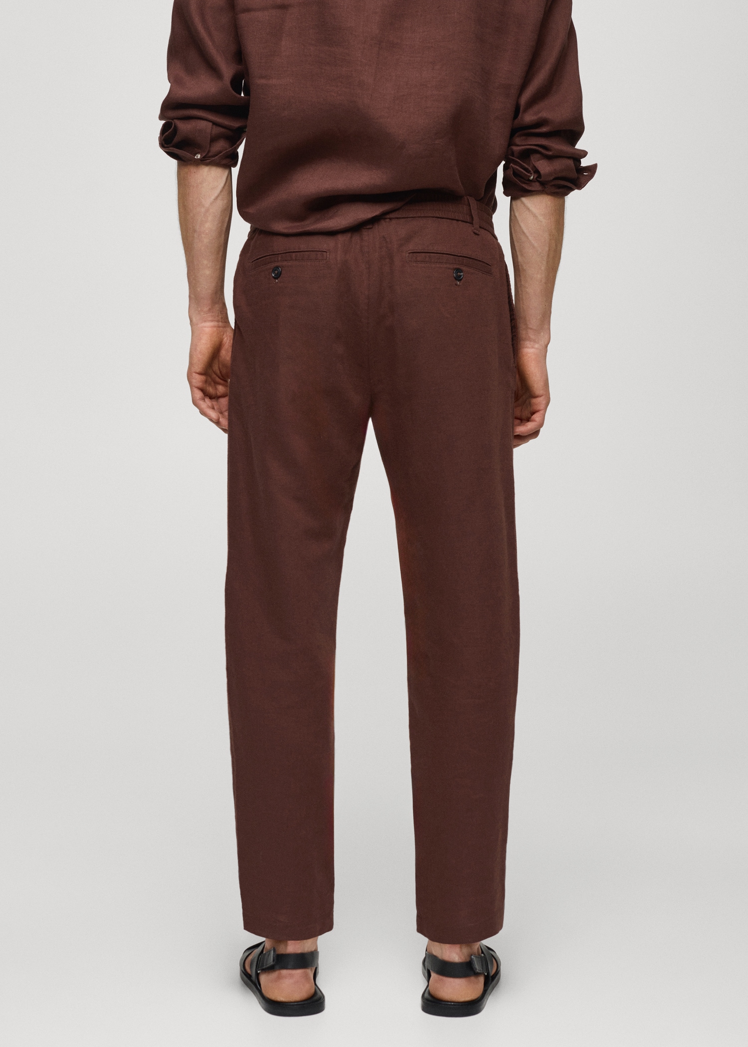 Pantalon slim fit lin cordon - Verso de l’article