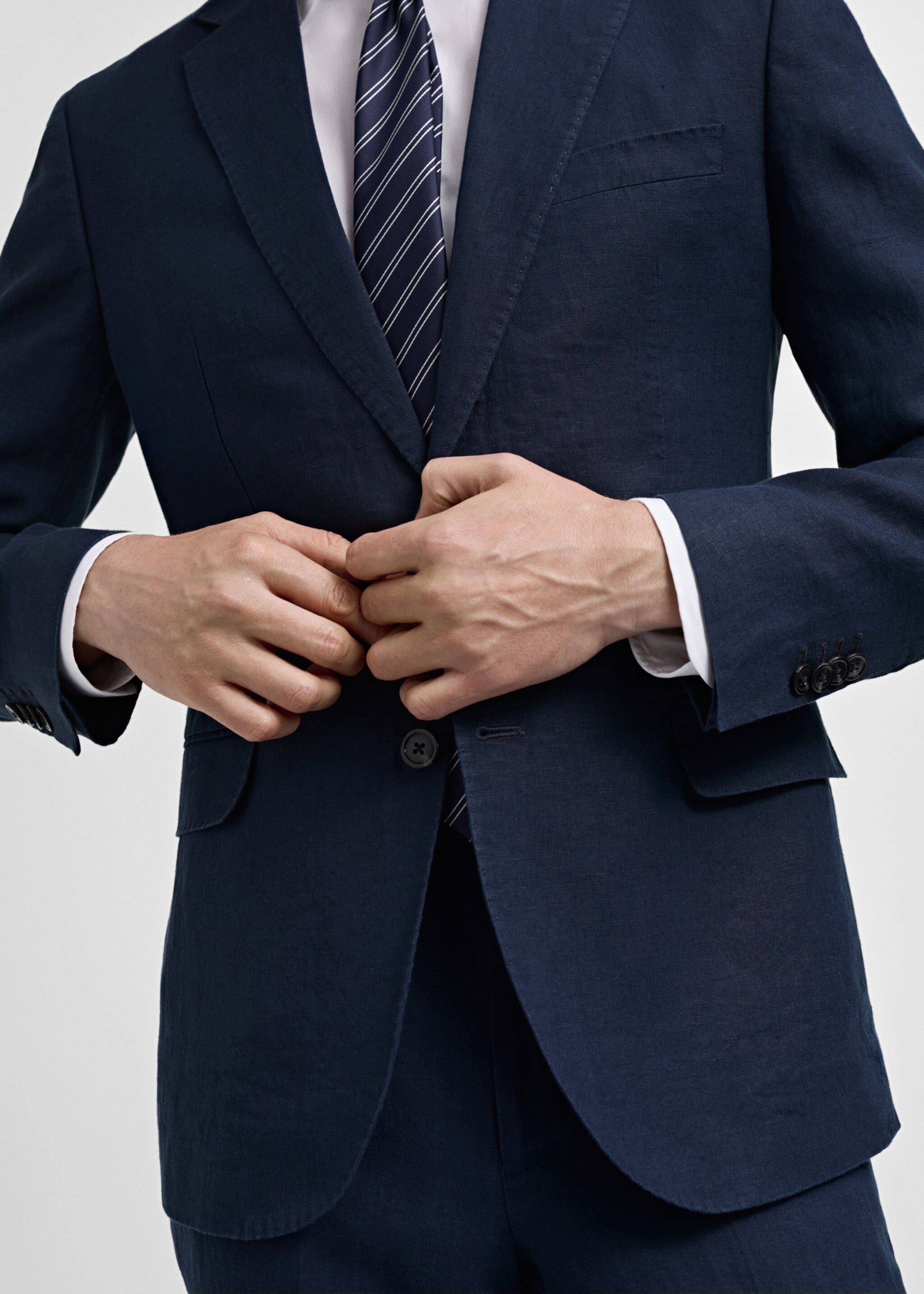 Костюмный пиджак slim fit 100% лен - Деталь изделия 6