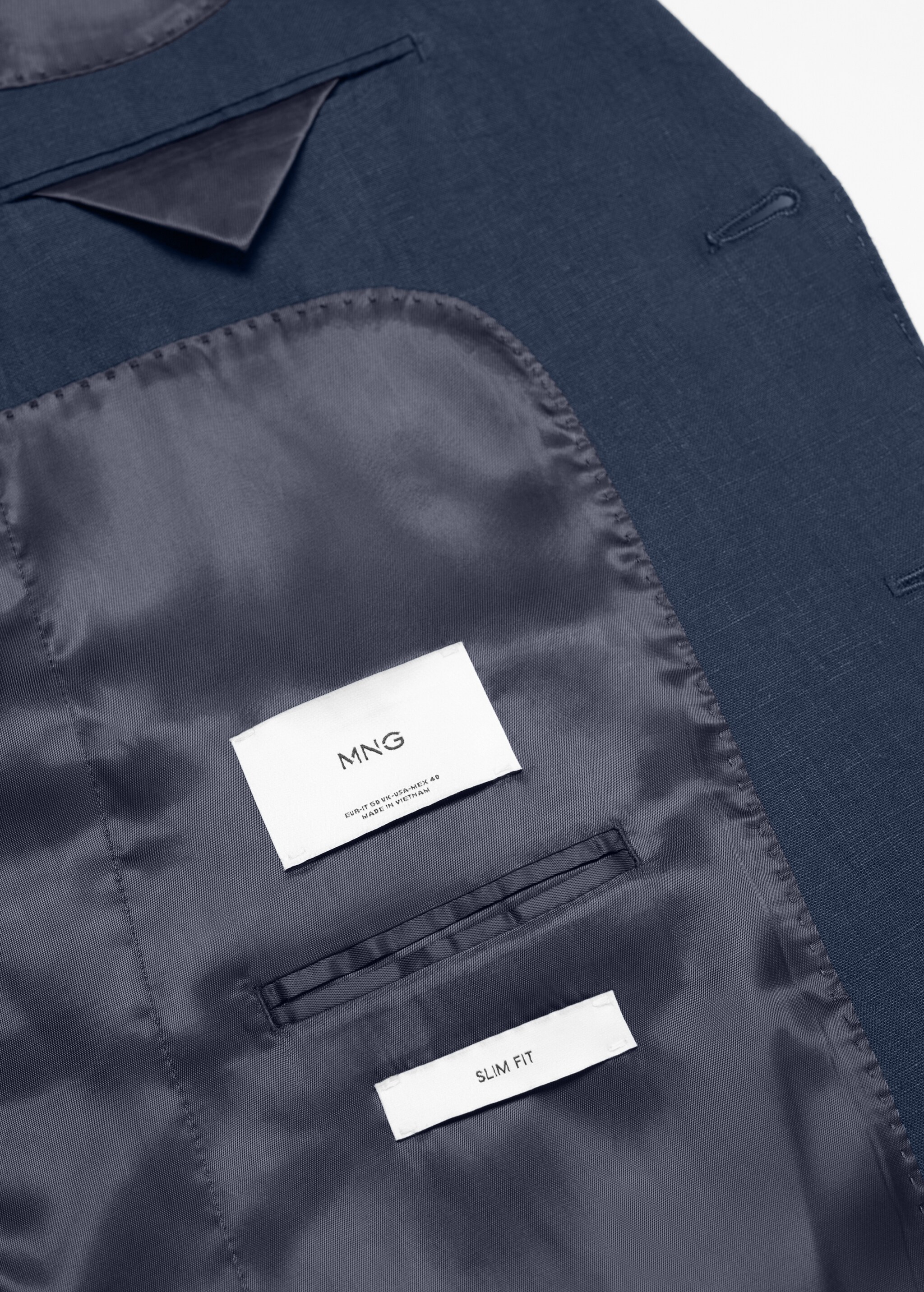 Костюмный пиджак slim fit 100% лен - Деталь изделия 8