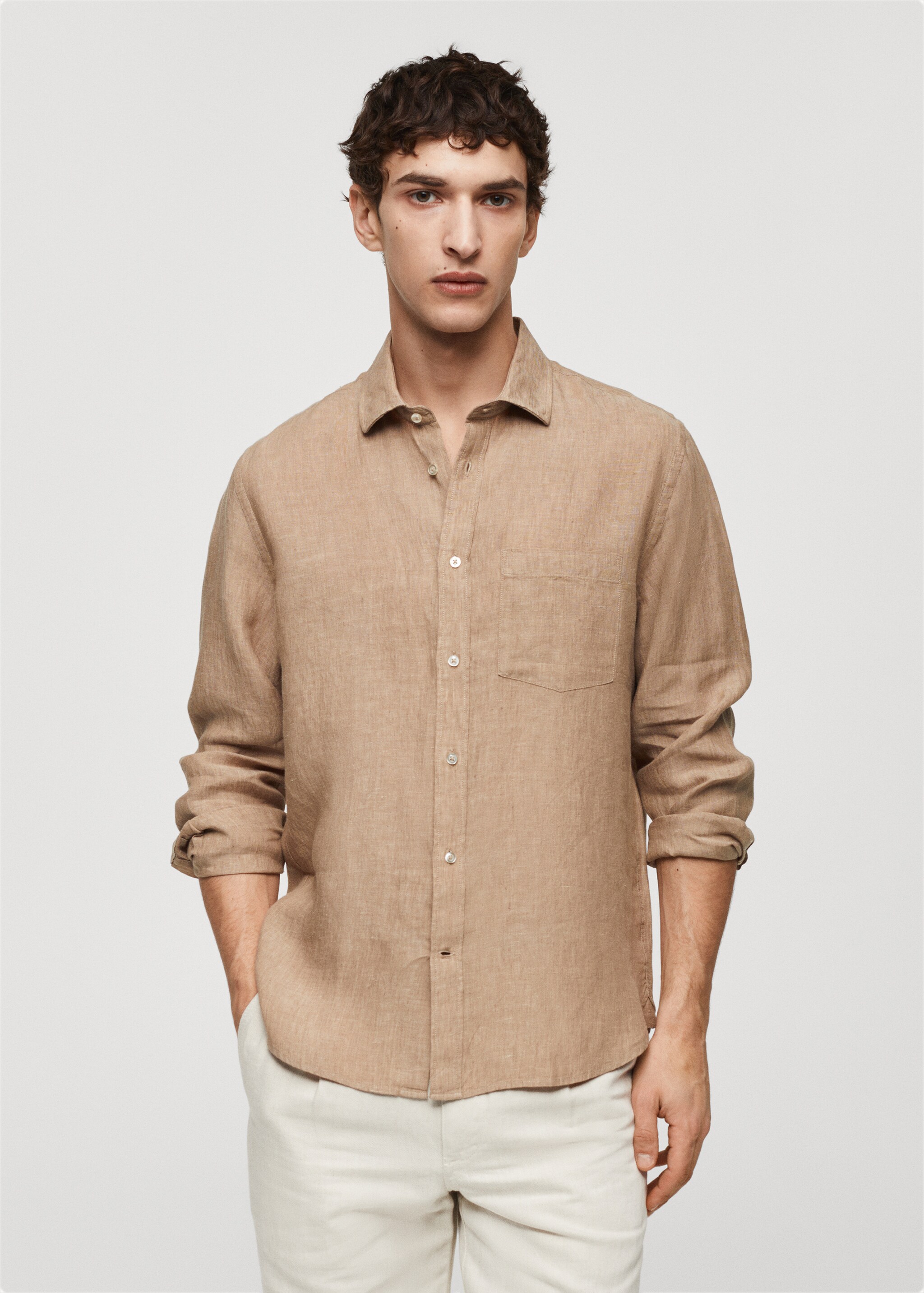 Camisa classic fit 100% lino - Plano medio