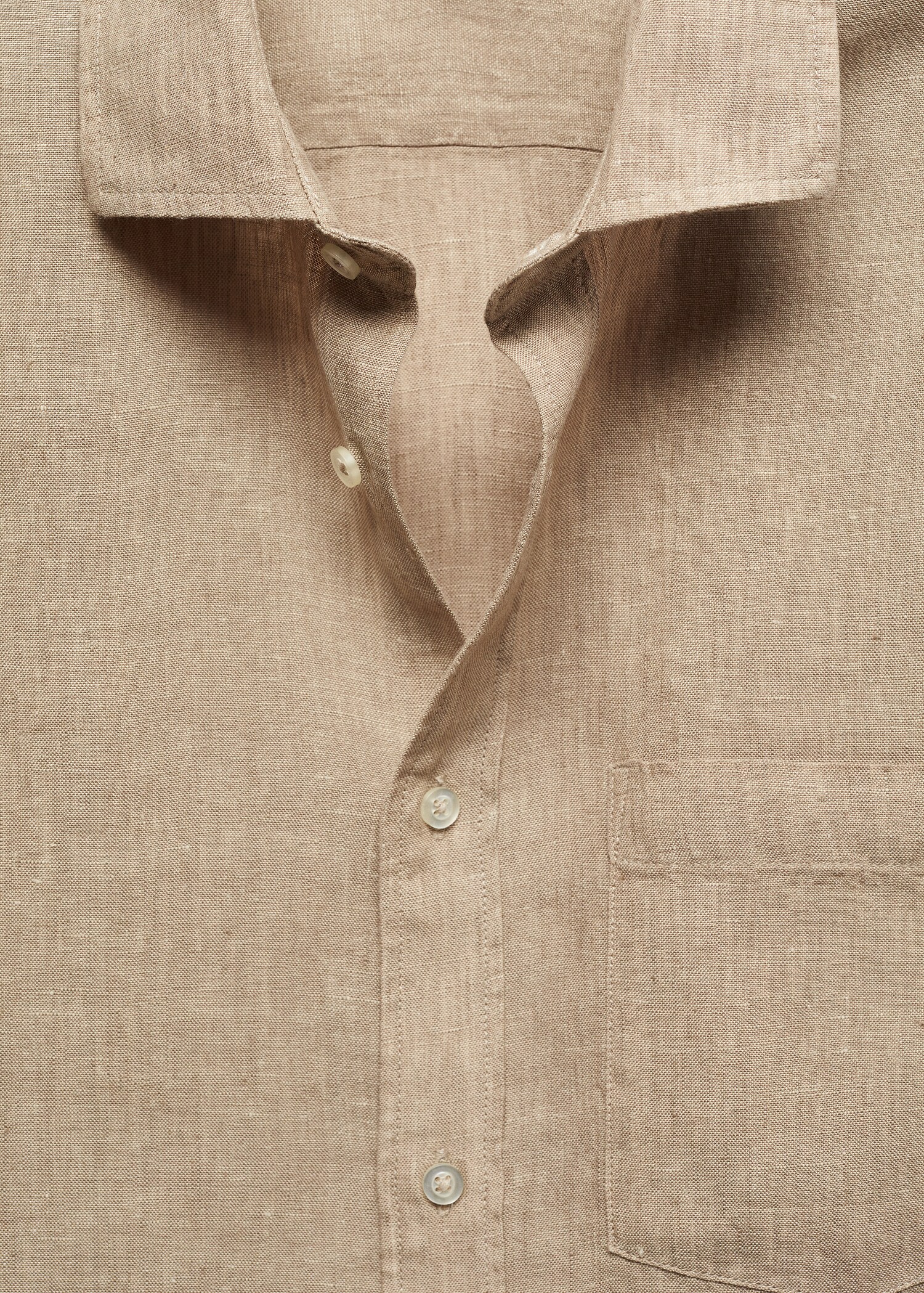 Classic fit 100% linen shirt - Details of the article 8