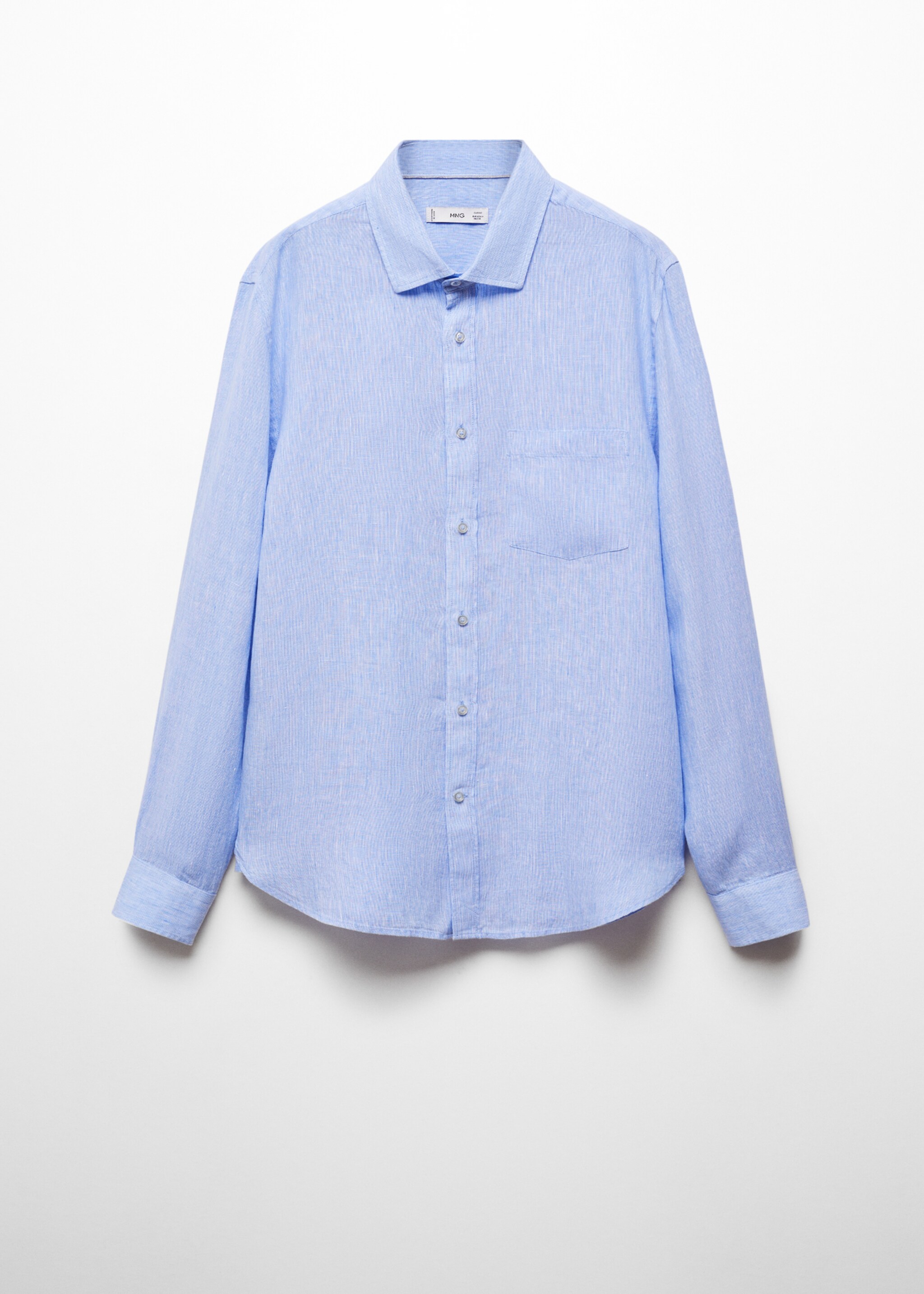 Classic fit 100% linen shirt - Article without model, Sky Blue. Ref: 67035983-00.