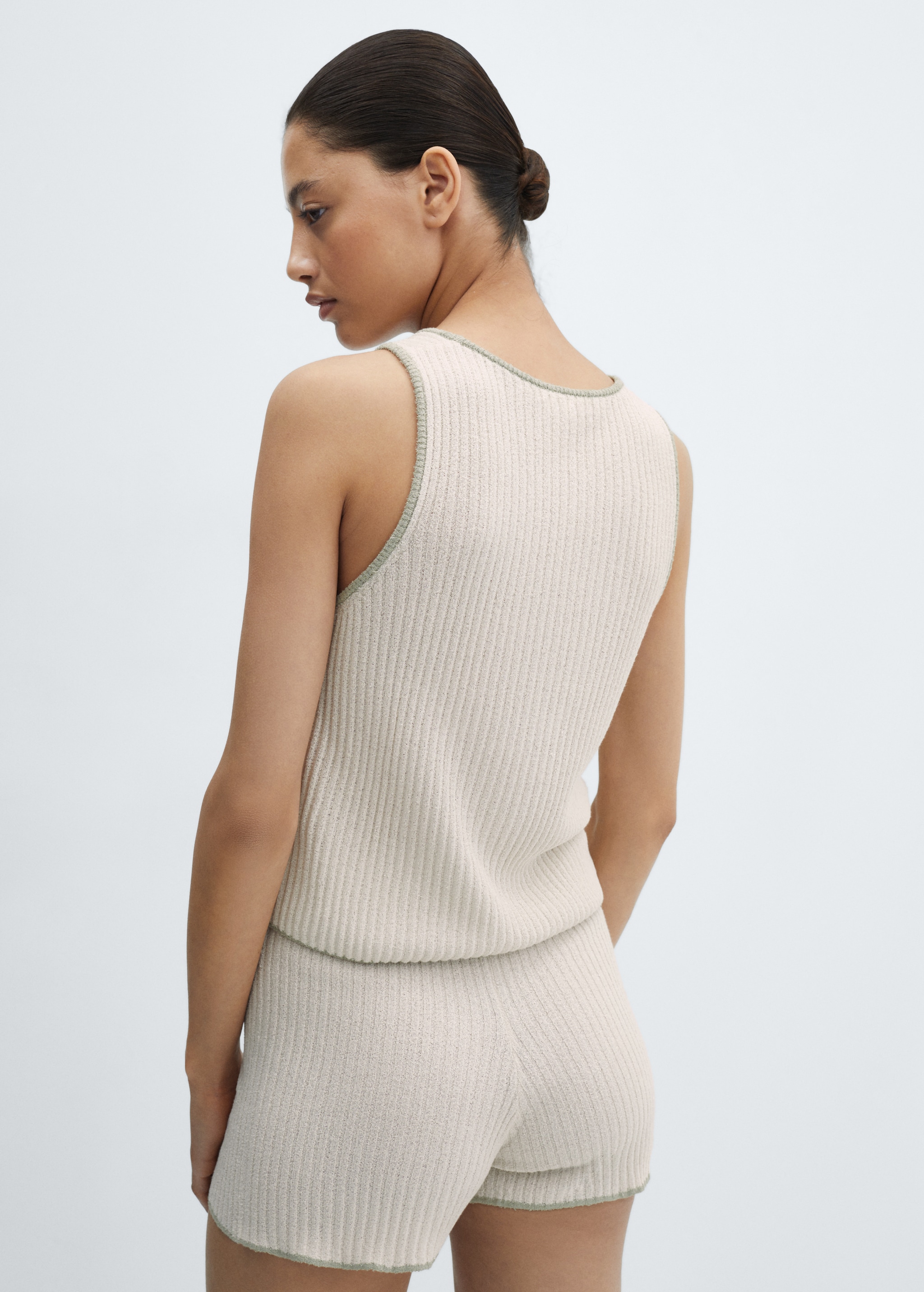 Ribbed pyjama top - Reverse of the article