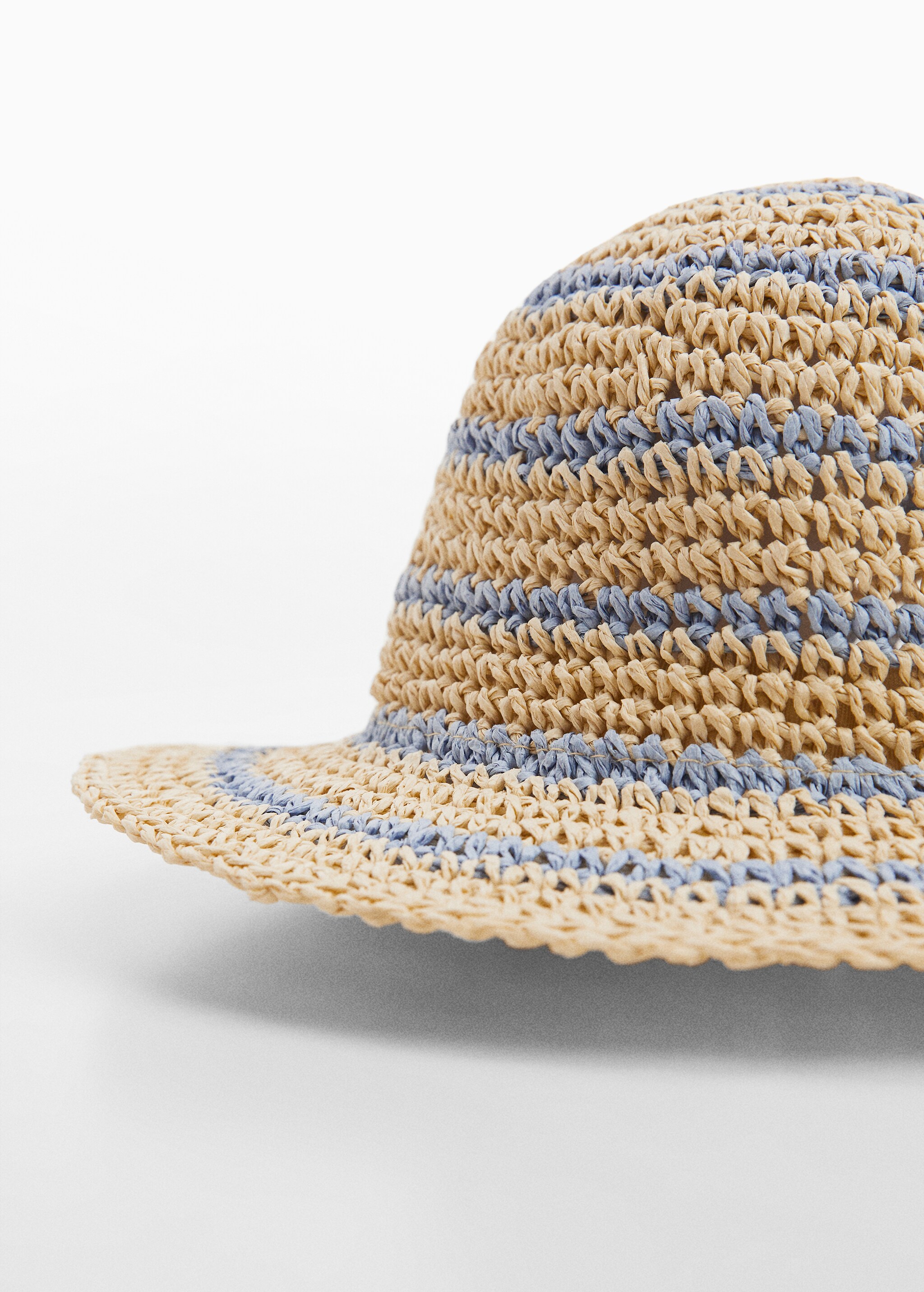 Bicolour straw hat - Medium plane