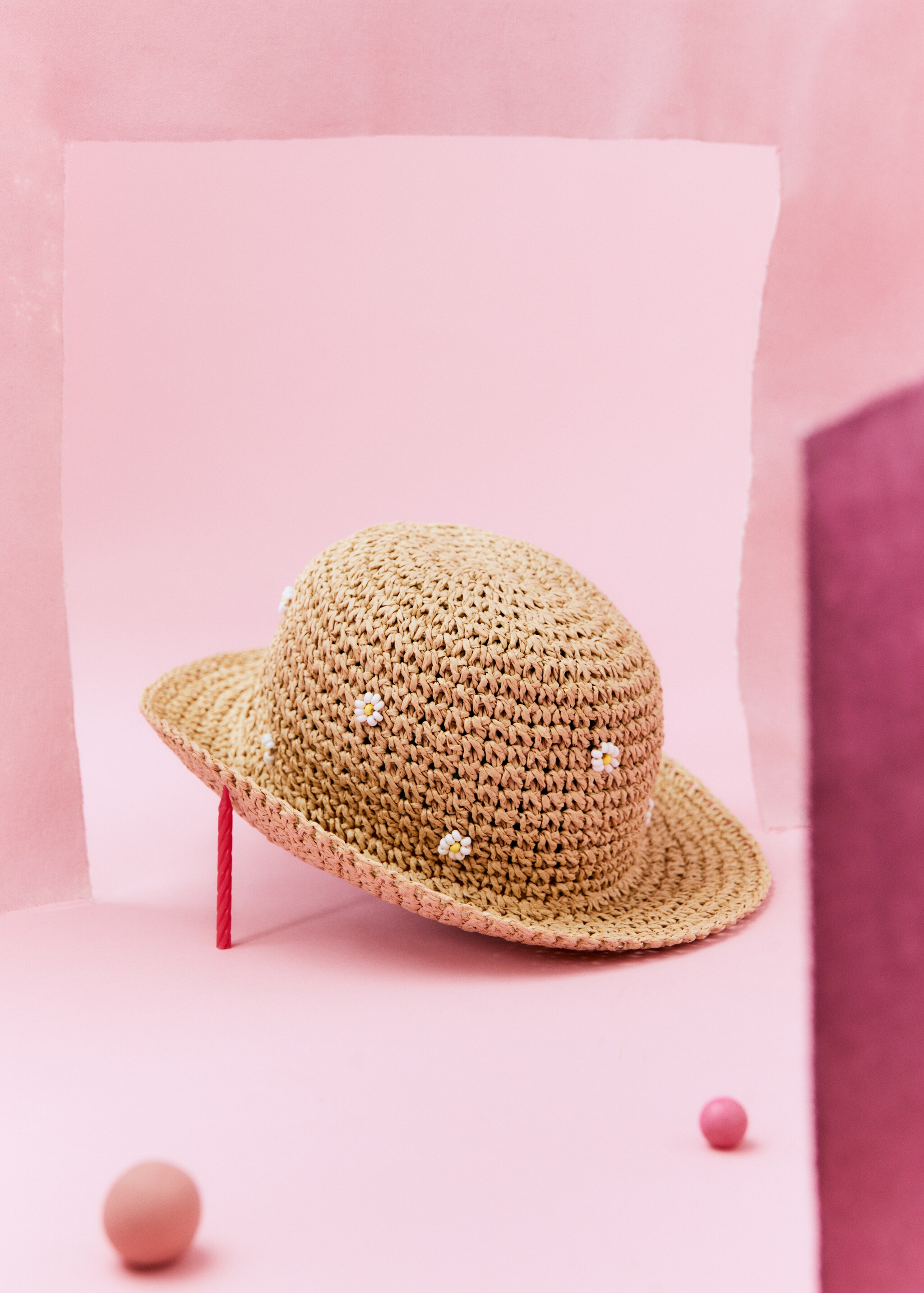 Соломенная шляпа с цветами - Деталь изделия 6