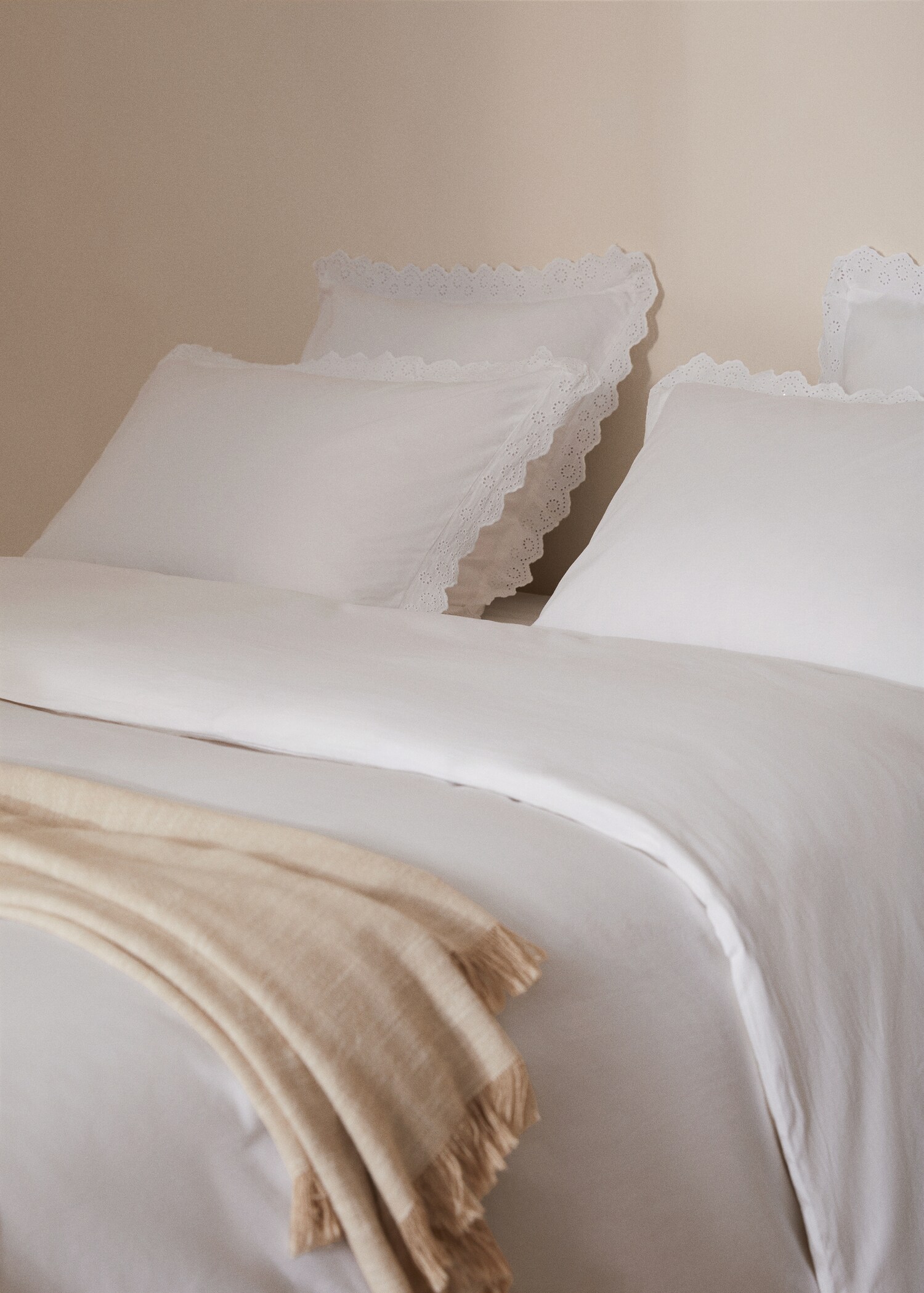 Baumwoll-Bettbezug mit besticktem Rüschendetail für 150/160 cm Bett - Detail des Artikels 8