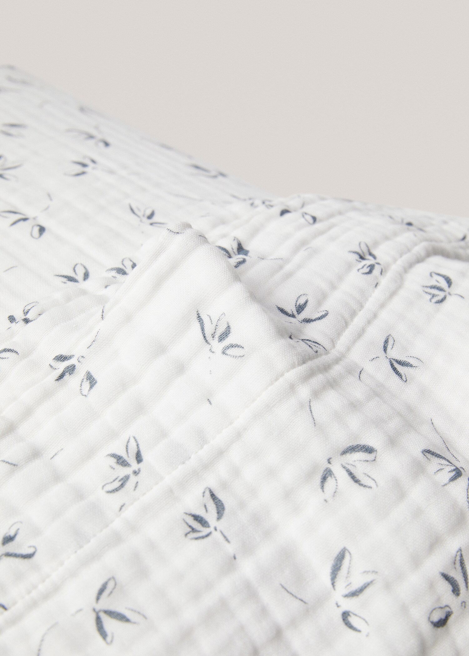 Floral-print chiffon pillowcase 45x110cm - Details of the article 1
