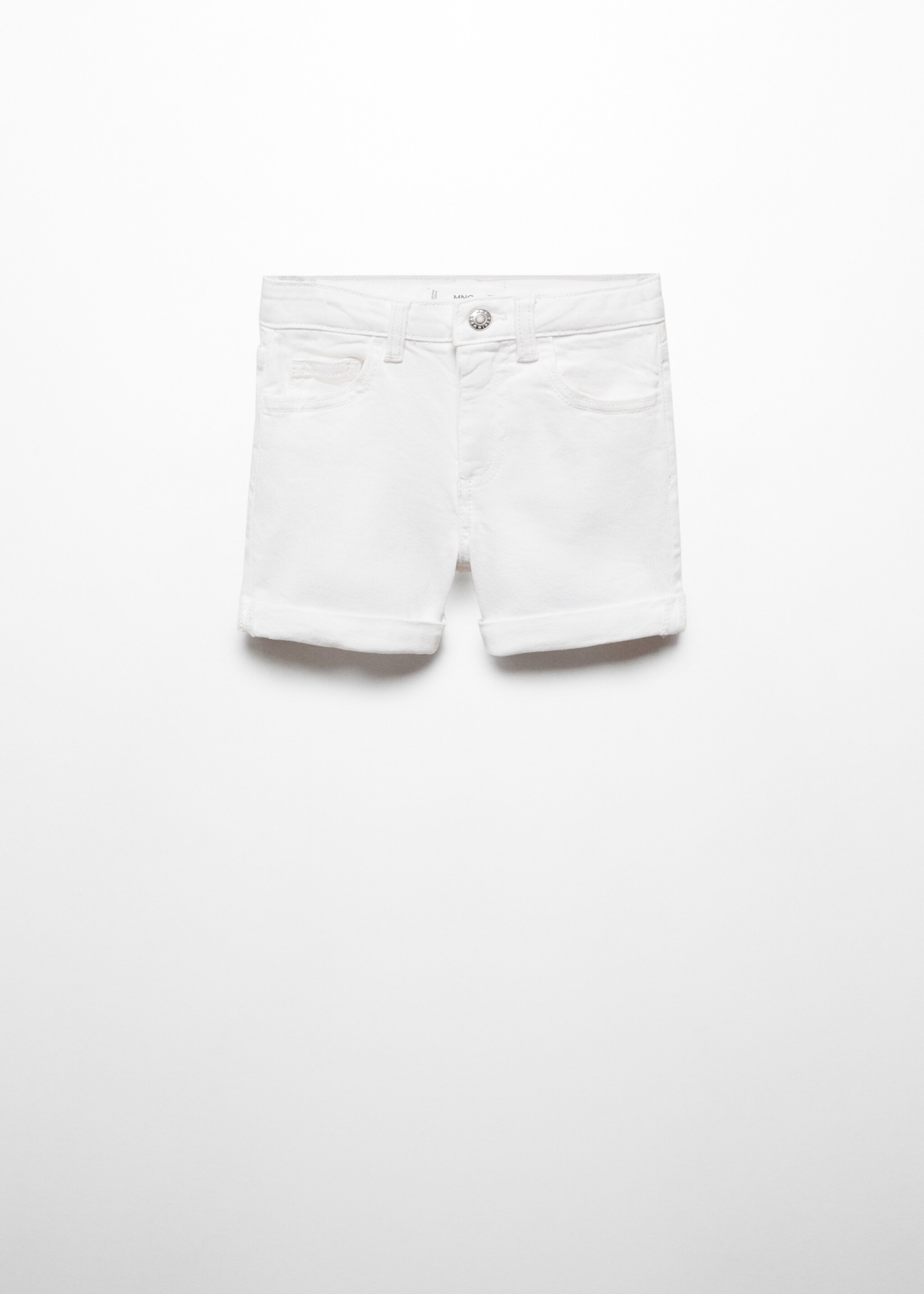 Rolled-up hem denim shorts - Article without model, White. Ref: 67036011-00.