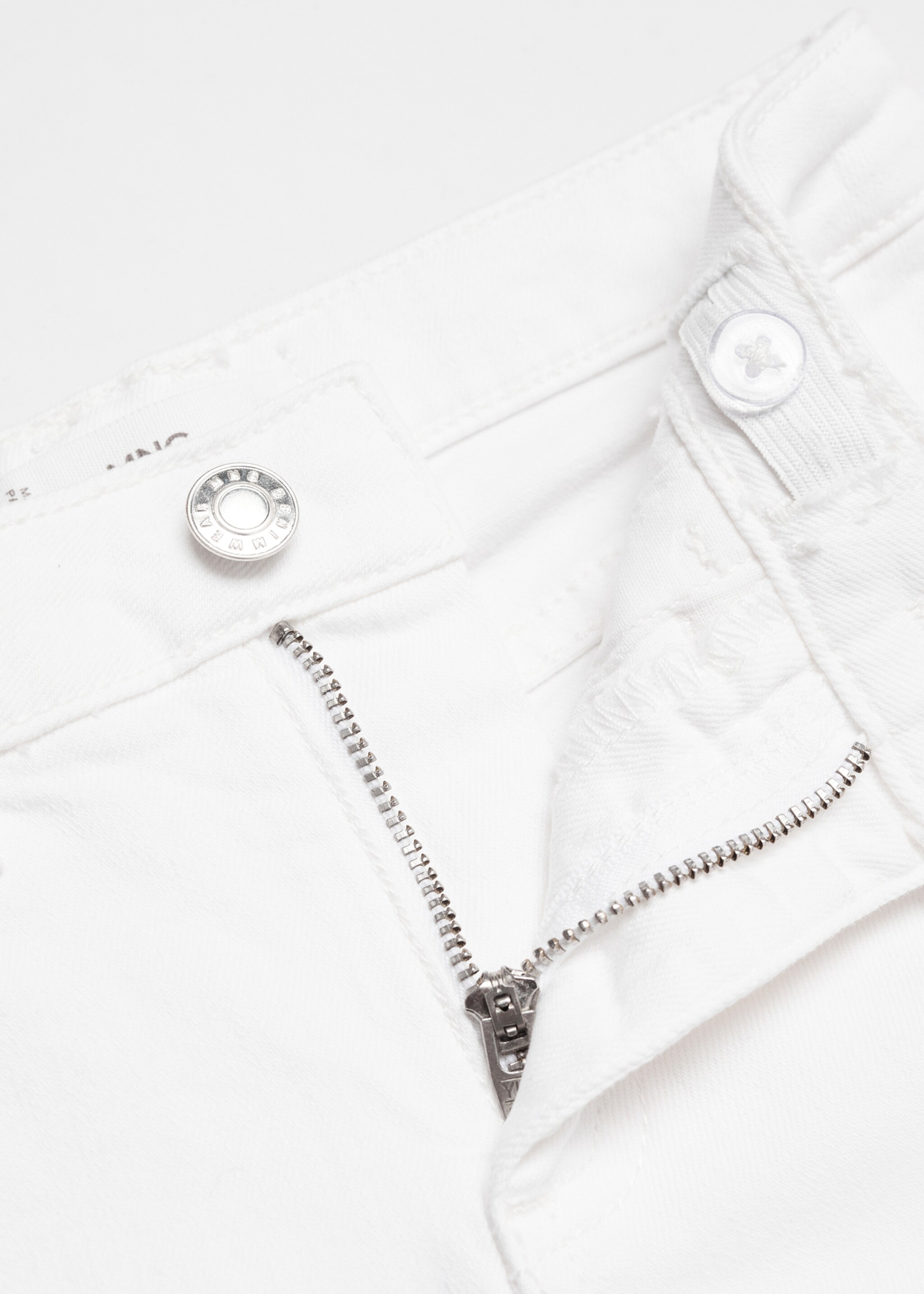 Rolled-up hem denim shorts - Details of the article 8, White. Ref: 67036011-00.