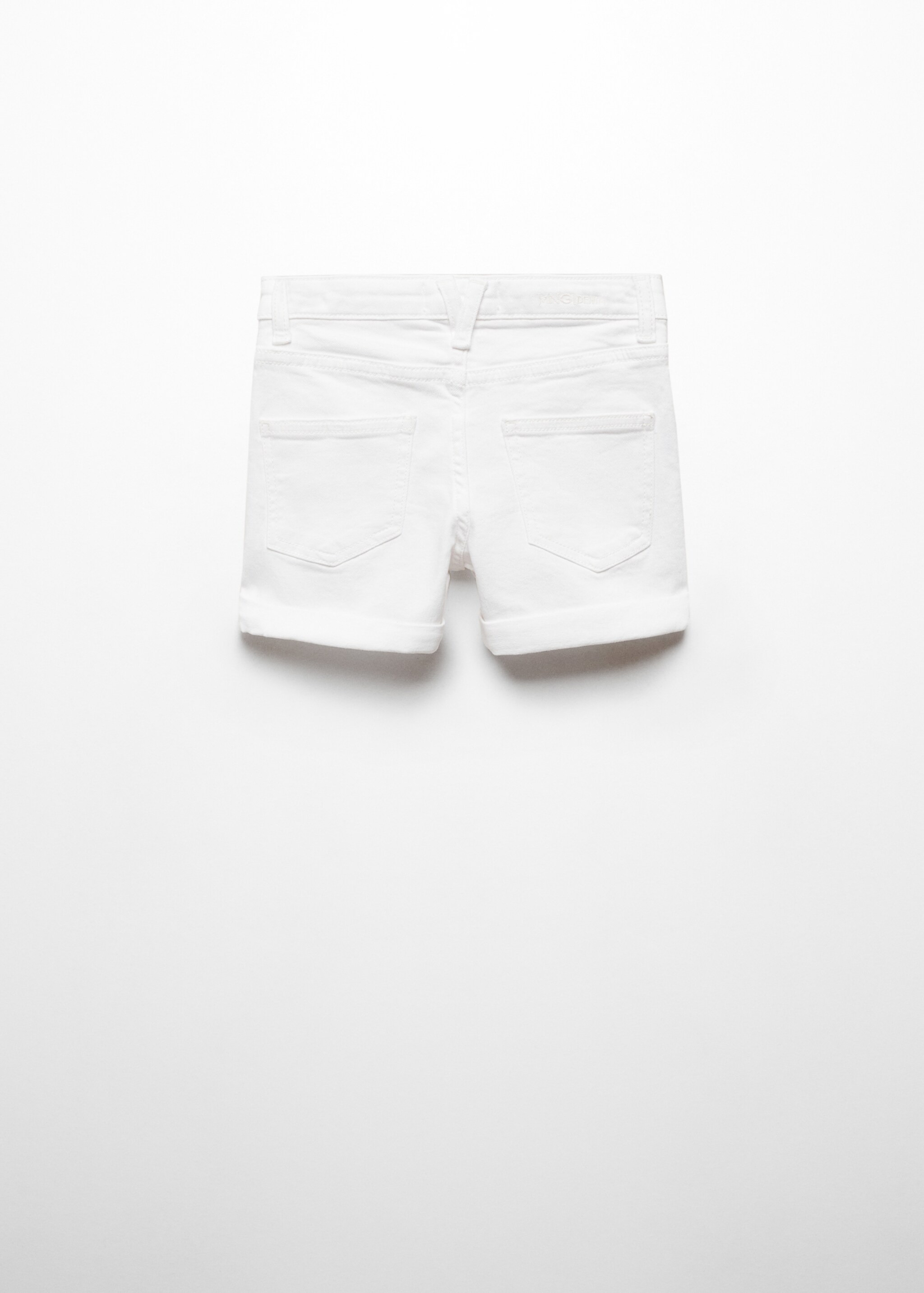 Rolled-up hem denim shorts - Reverse of the article, White. Ref: 67036011-00.