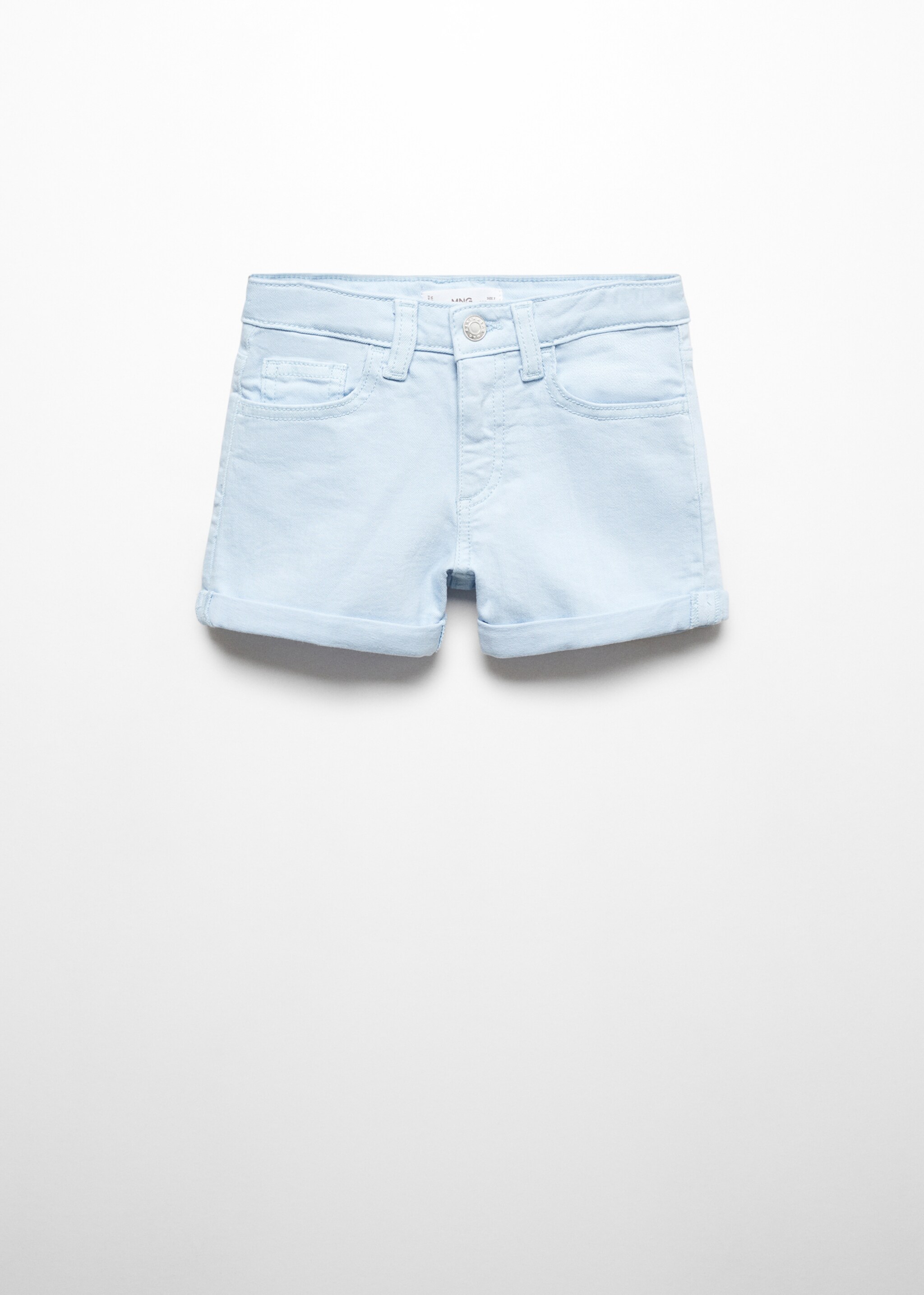 Rolled-up hem denim shorts - Article without model, Sky Blue. Ref: 67036011-00.