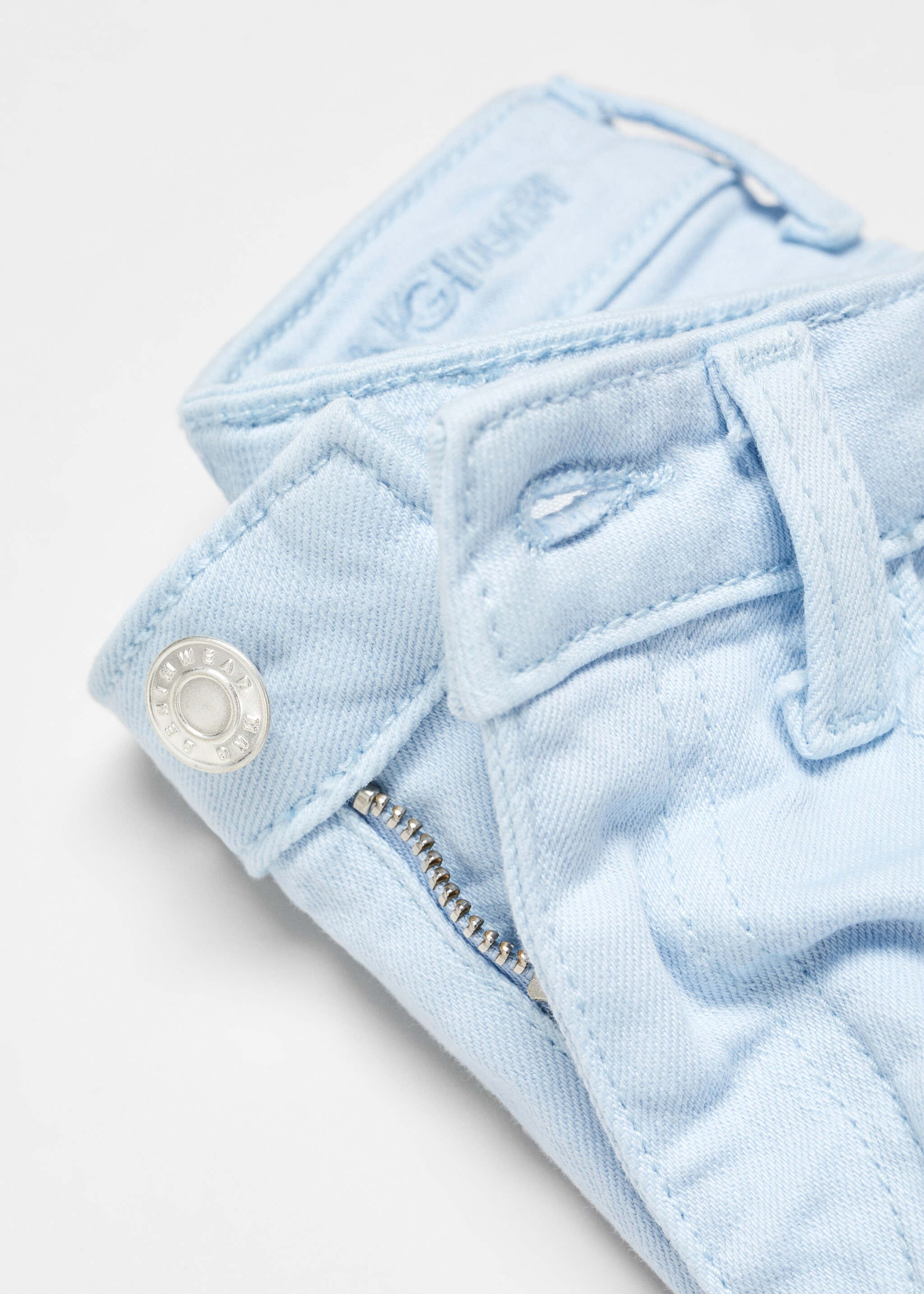 Rolled-up hem denim shorts - Details of the article 8, Sky Blue. Ref: 67036011-00.
