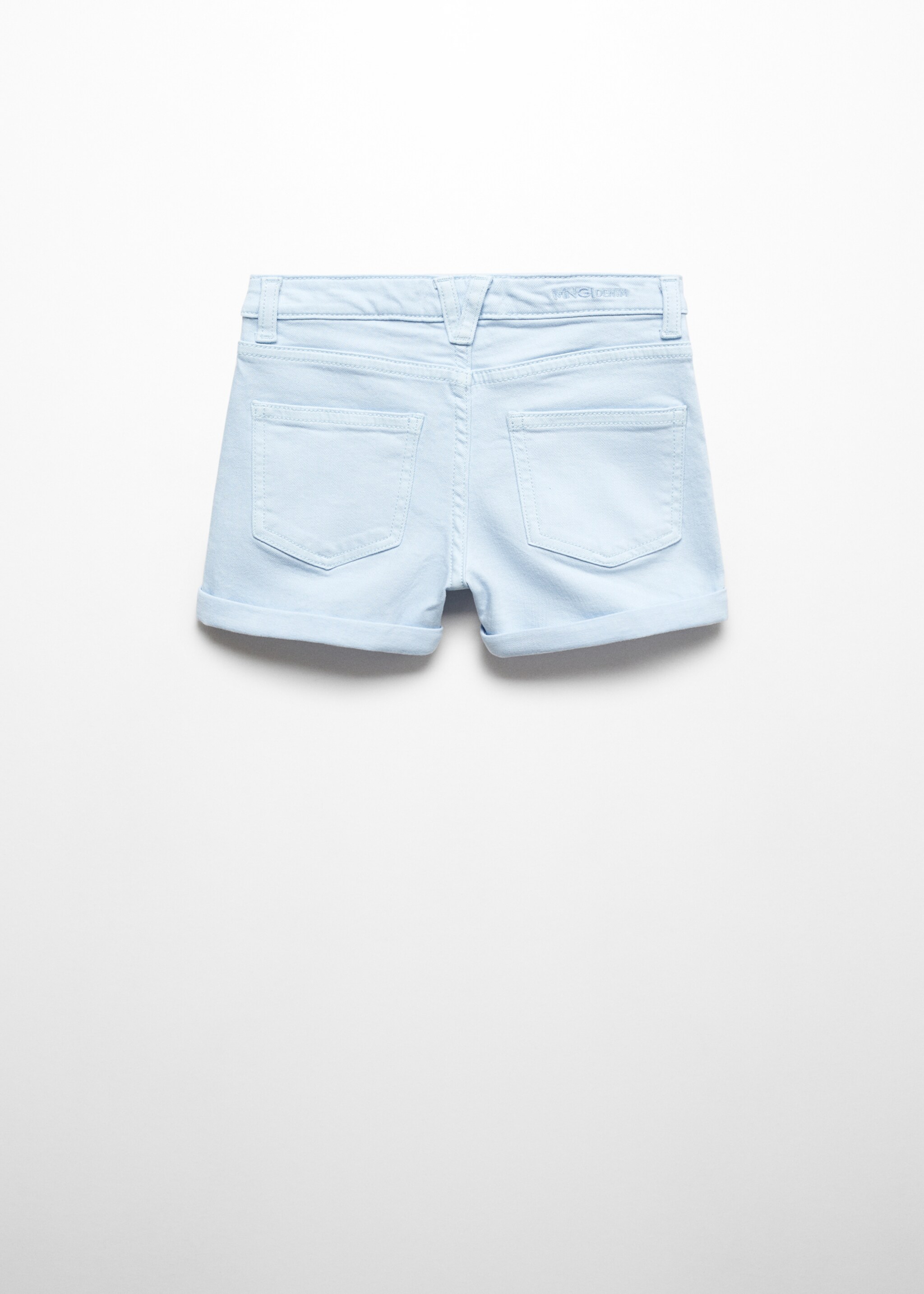 Rolled-up hem denim shorts - Reverse of the article, Sky Blue. Ref: 67036011-00.