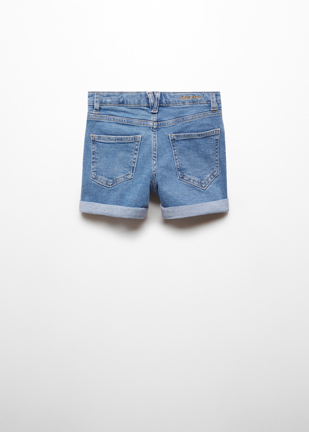 Rolled up hem denim shorts