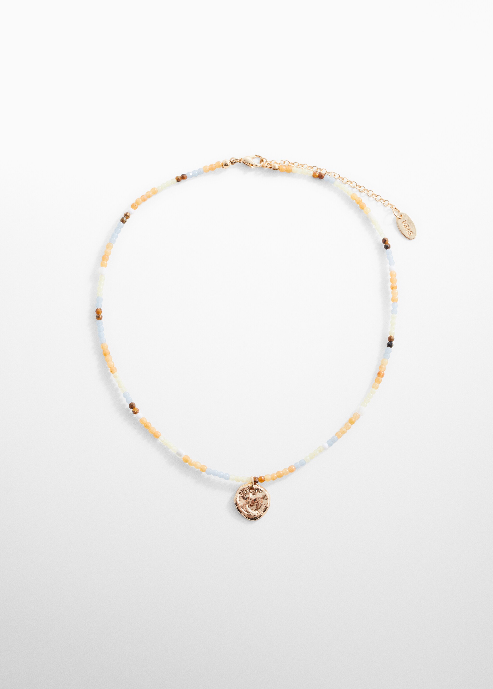 Collier perles avec pendentif métallique - Article sans modèle