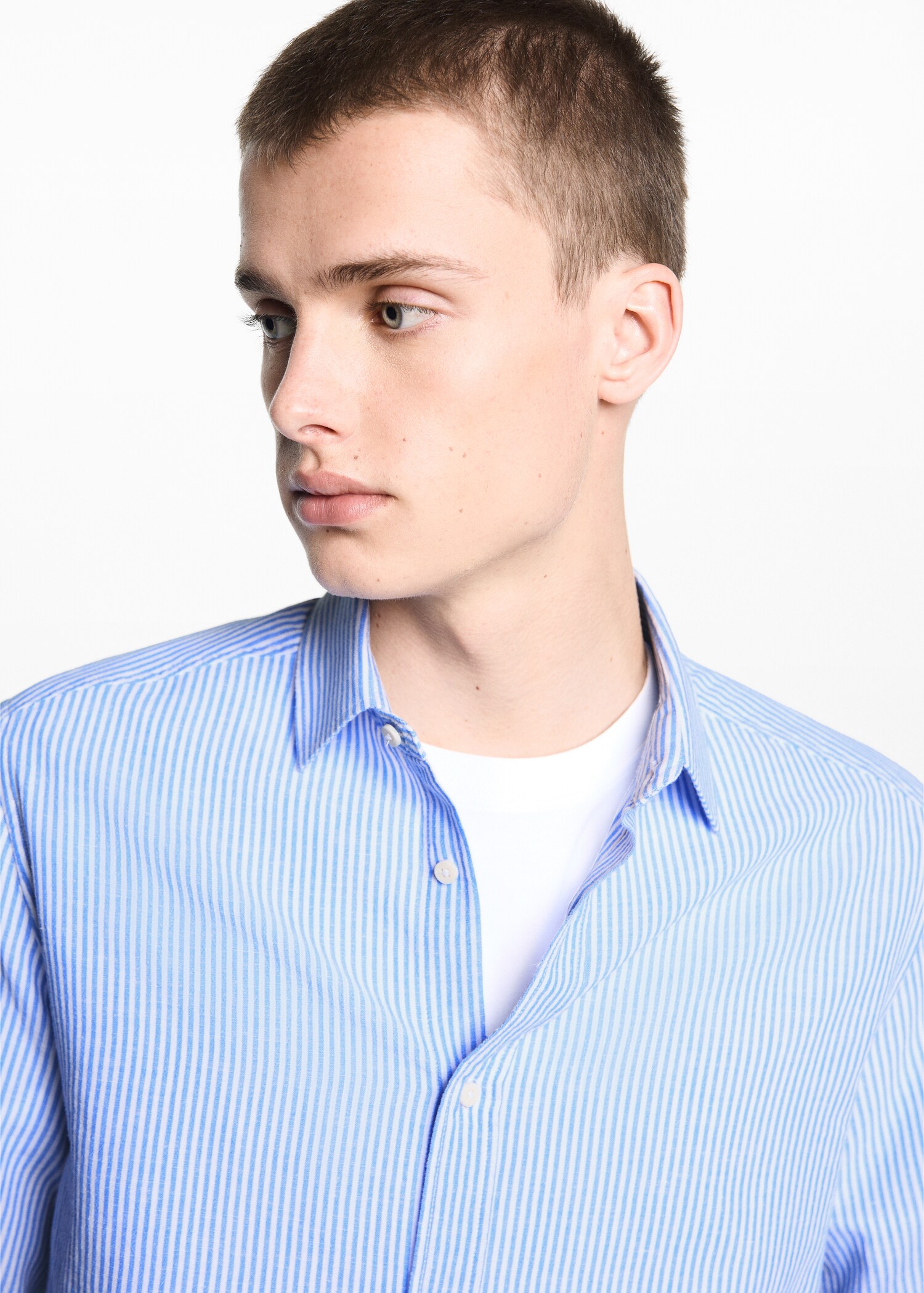 Striped linen-blend shirt - Details of the article 1