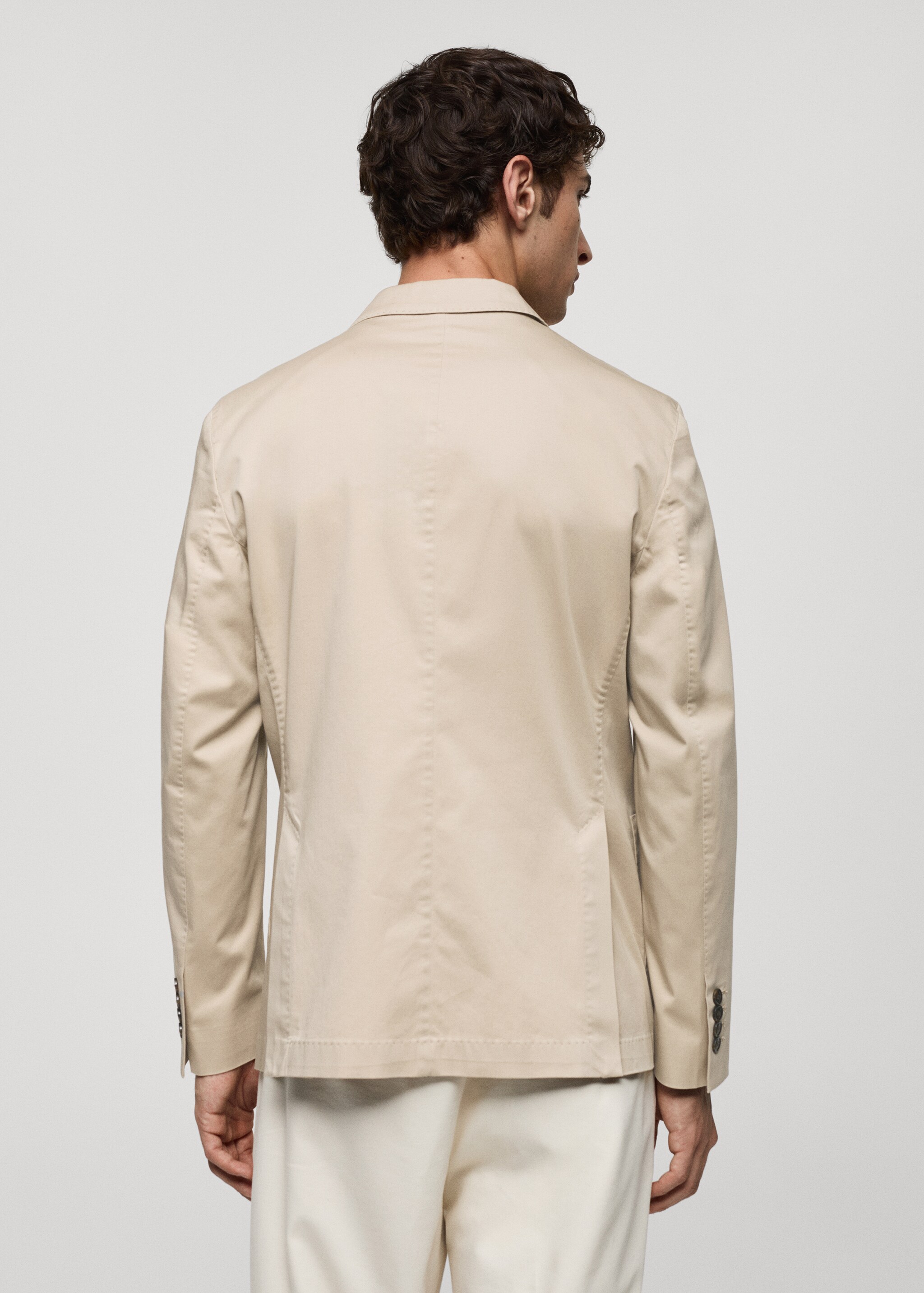 Хлопковый пиджак slim fit - Обратная сторона изделия