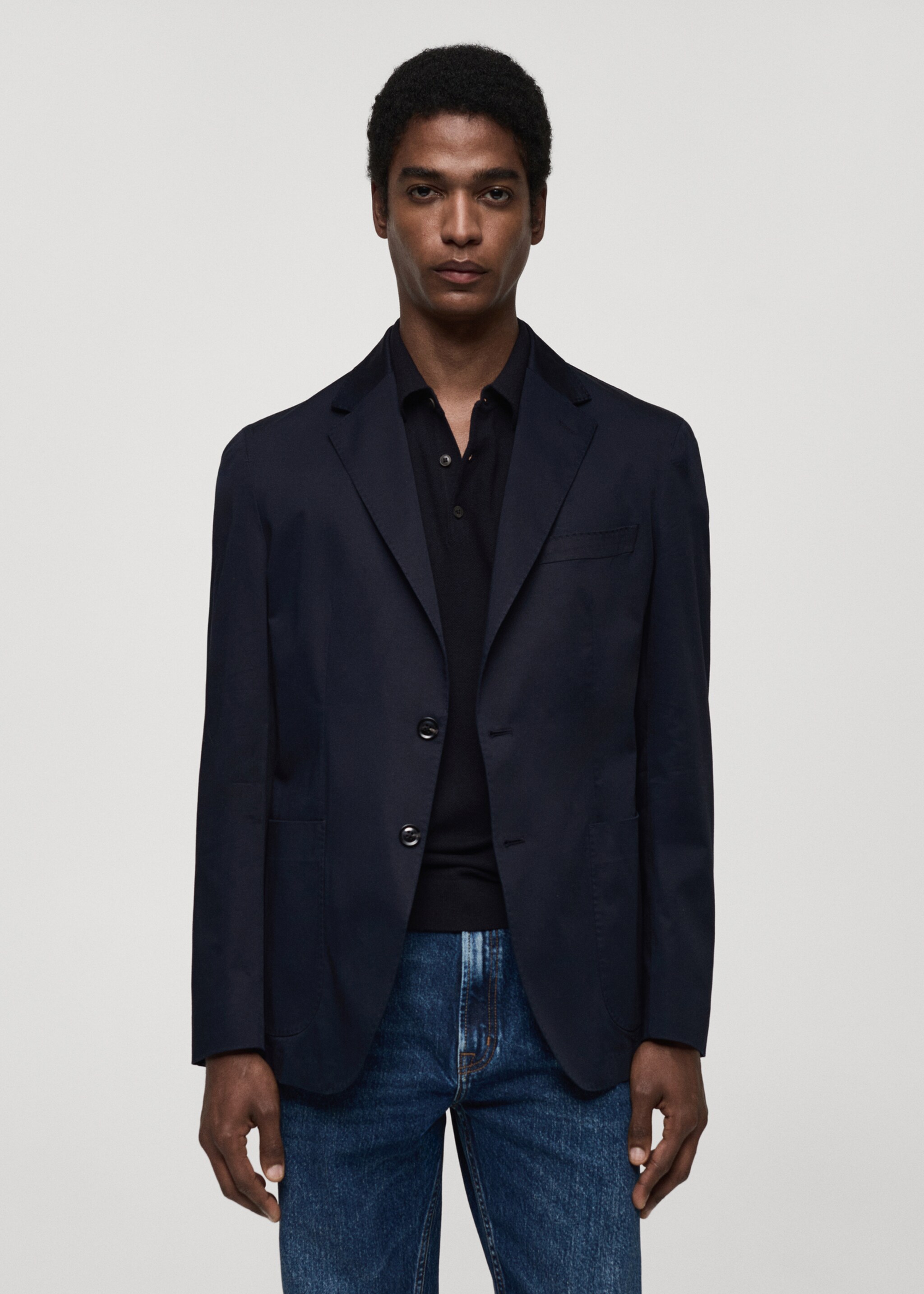 Americana slim fit algodón - Plano medio