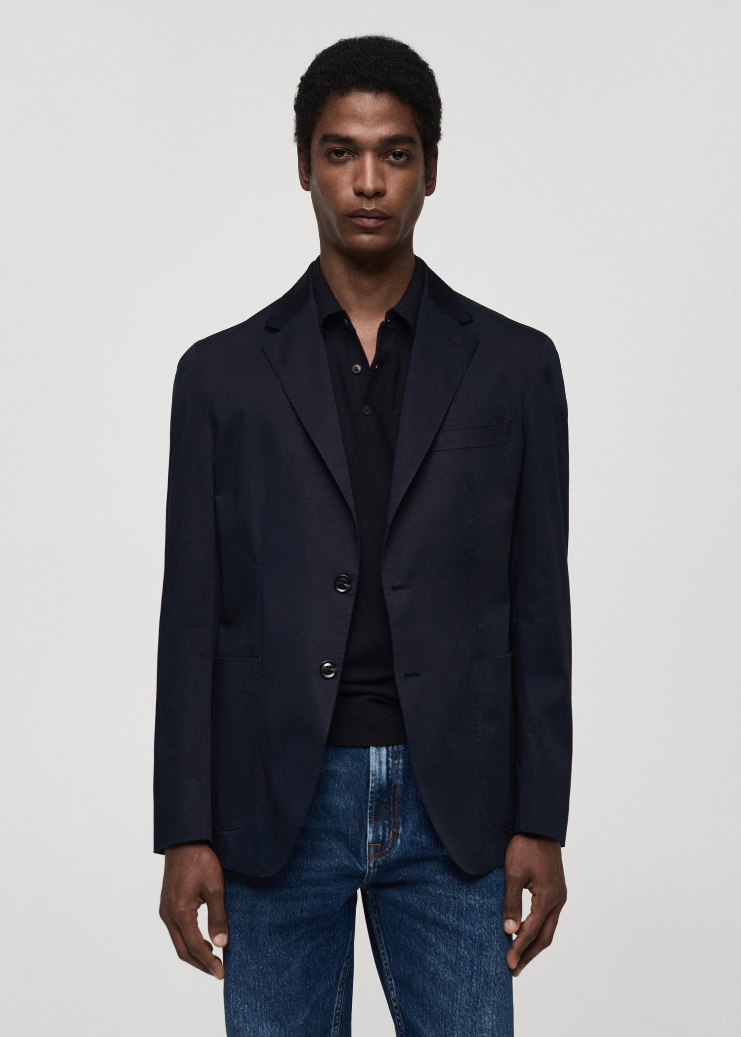 Slim fit cotton blazer - Main Image