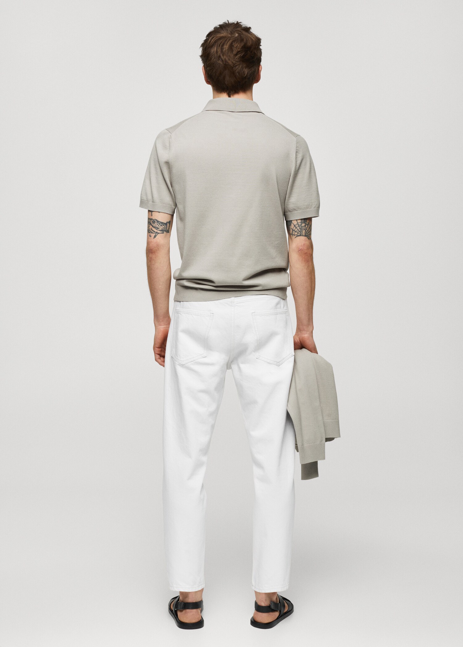 Fine-knit polo shirt - Reverse of the article